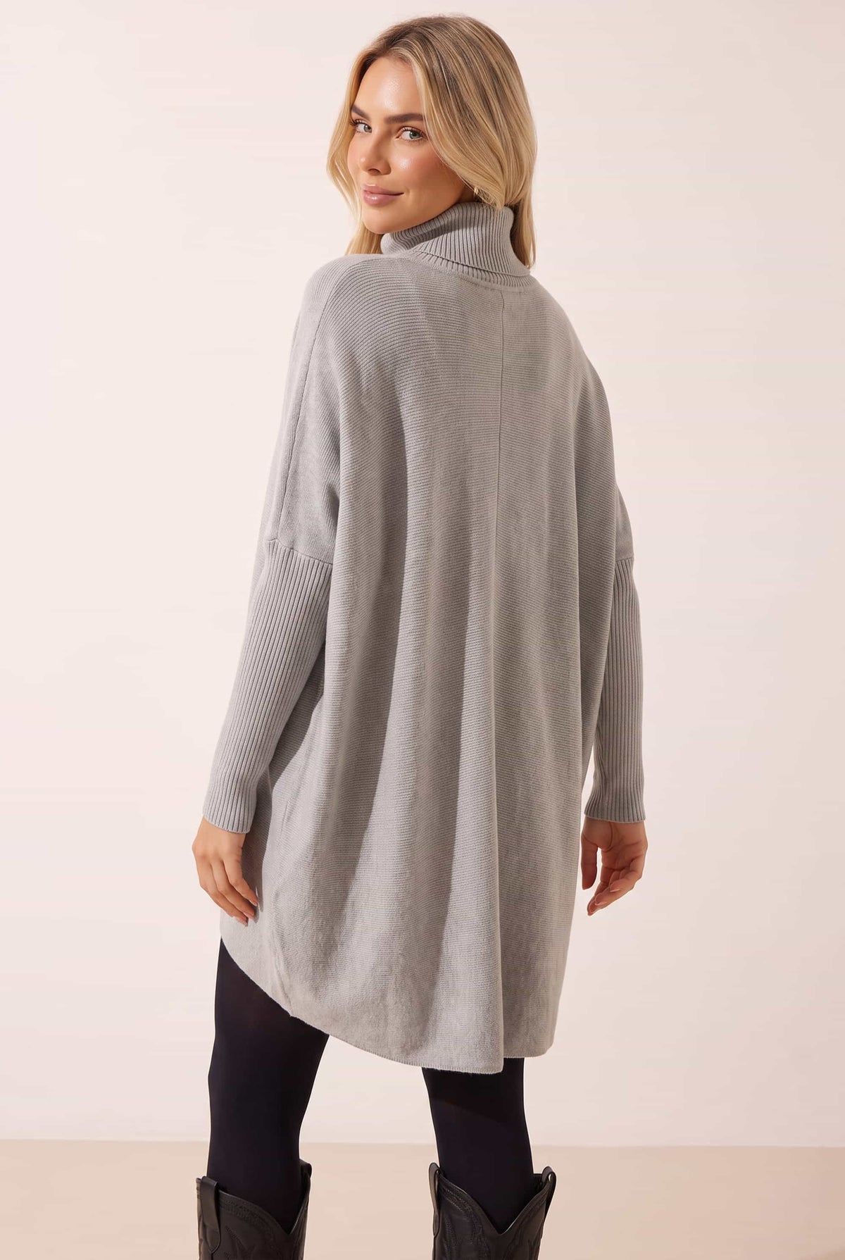 Longer Length Hope Knitted Jumper / Grey