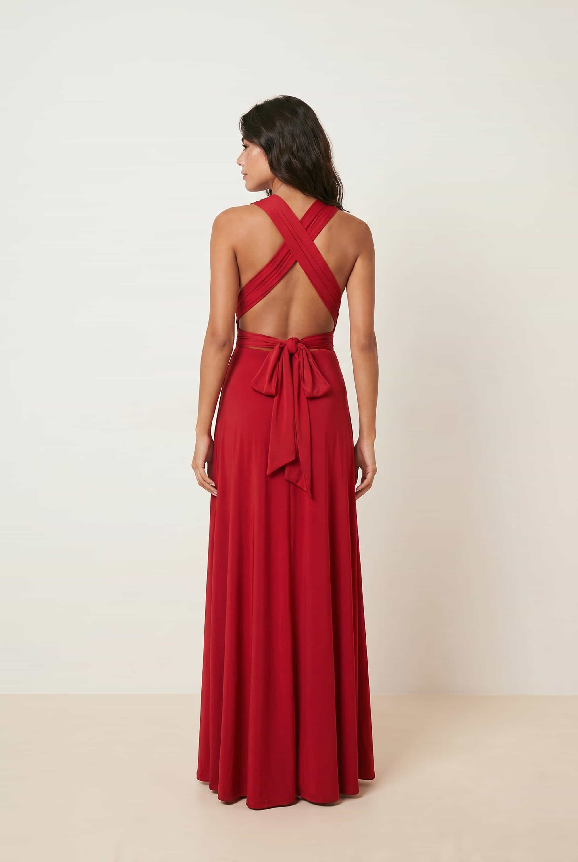 Multi-way Slinky Maxi Dress / Claret