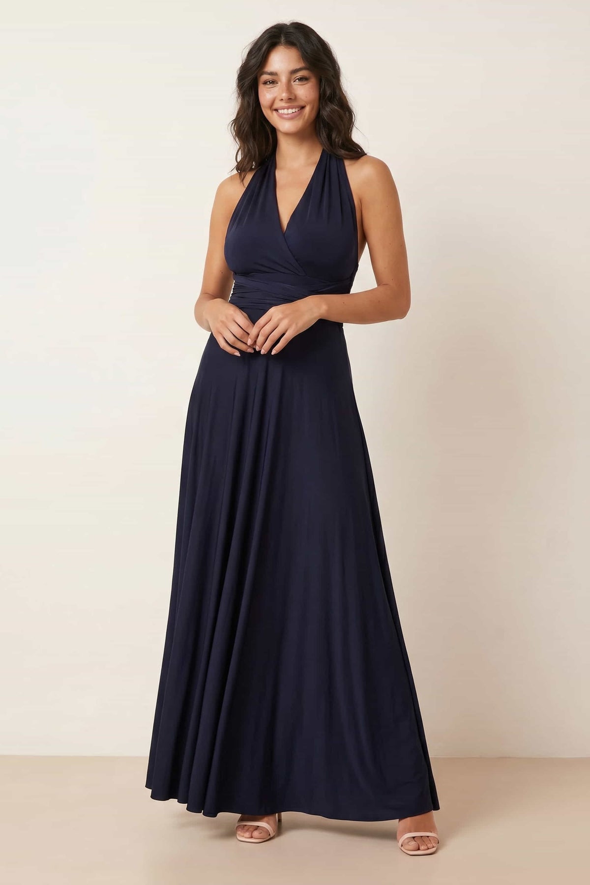 Multi-way Slinky Maxi Dress / Navy