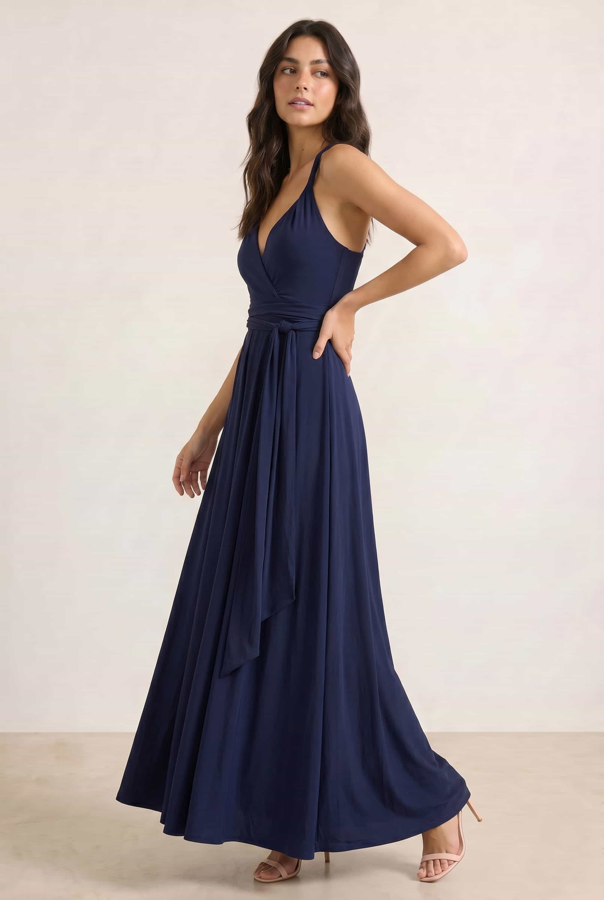Multi-way Slinky Maxi Dress / Navy