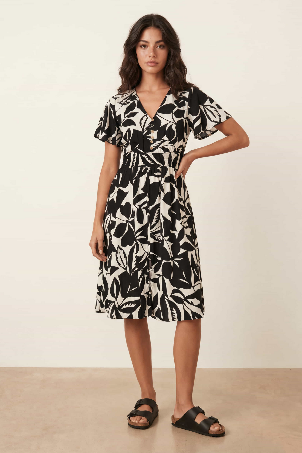 Mono Mini Floral Dress