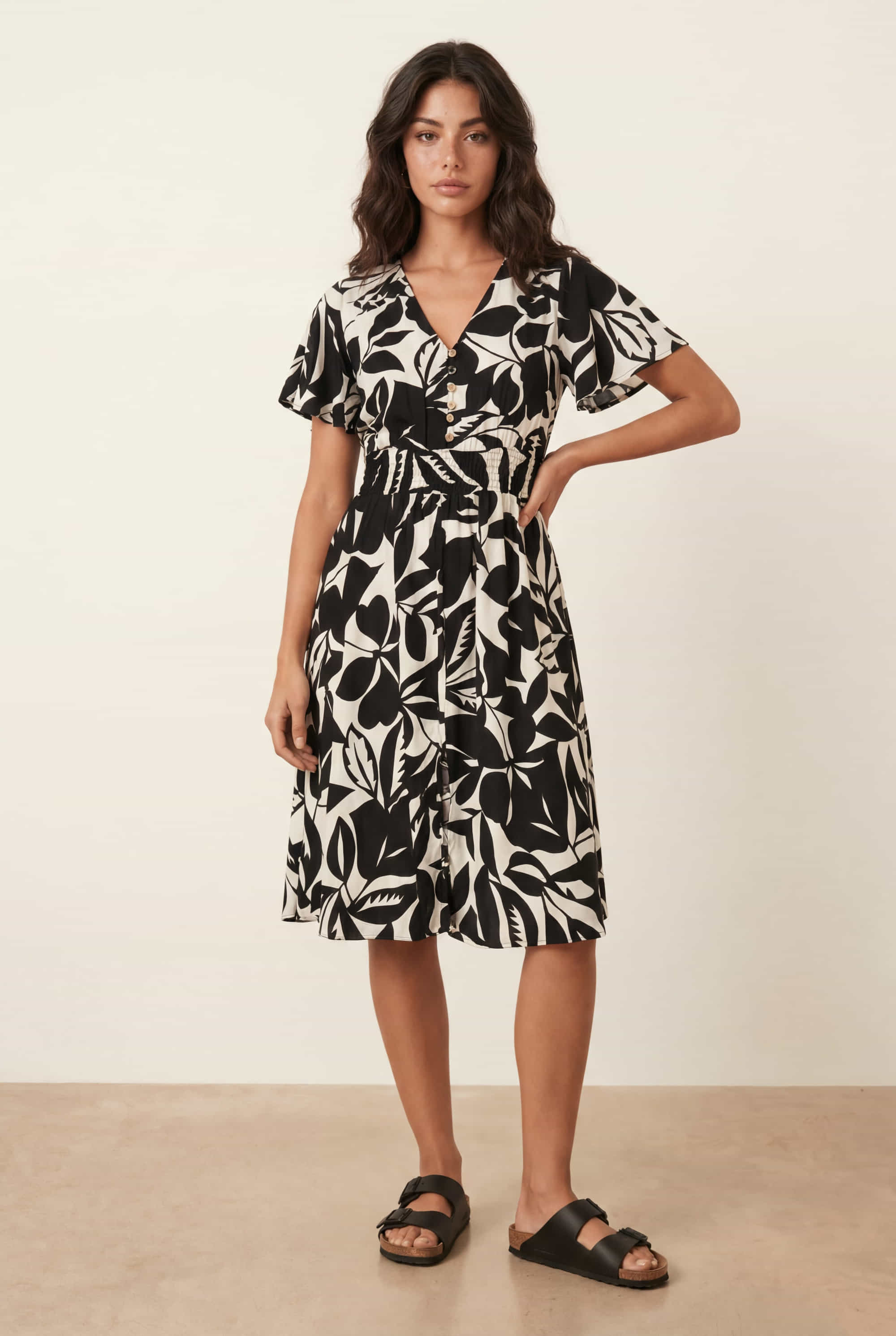Mono Mini Floral Dress