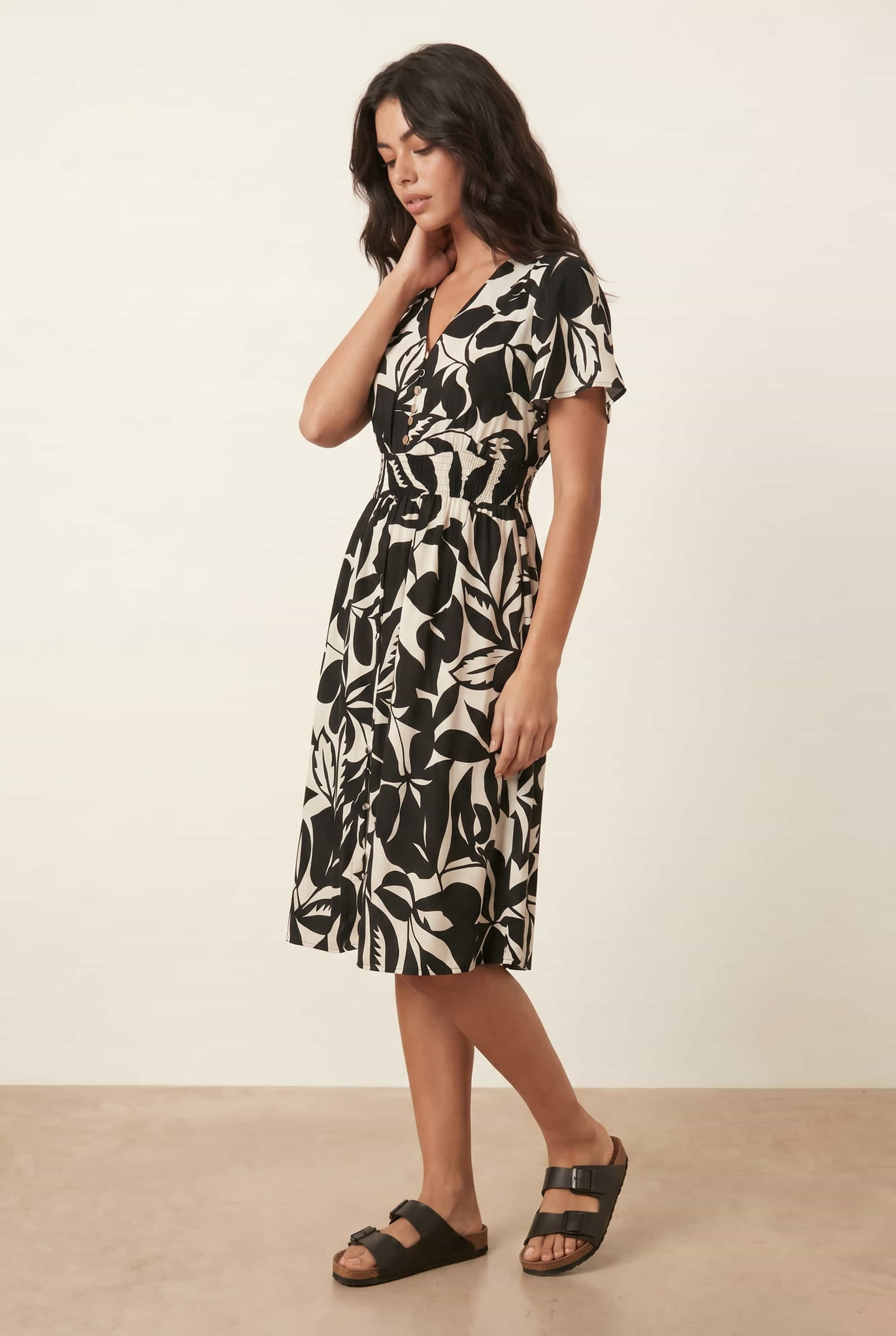 Mono Mini Floral Dress