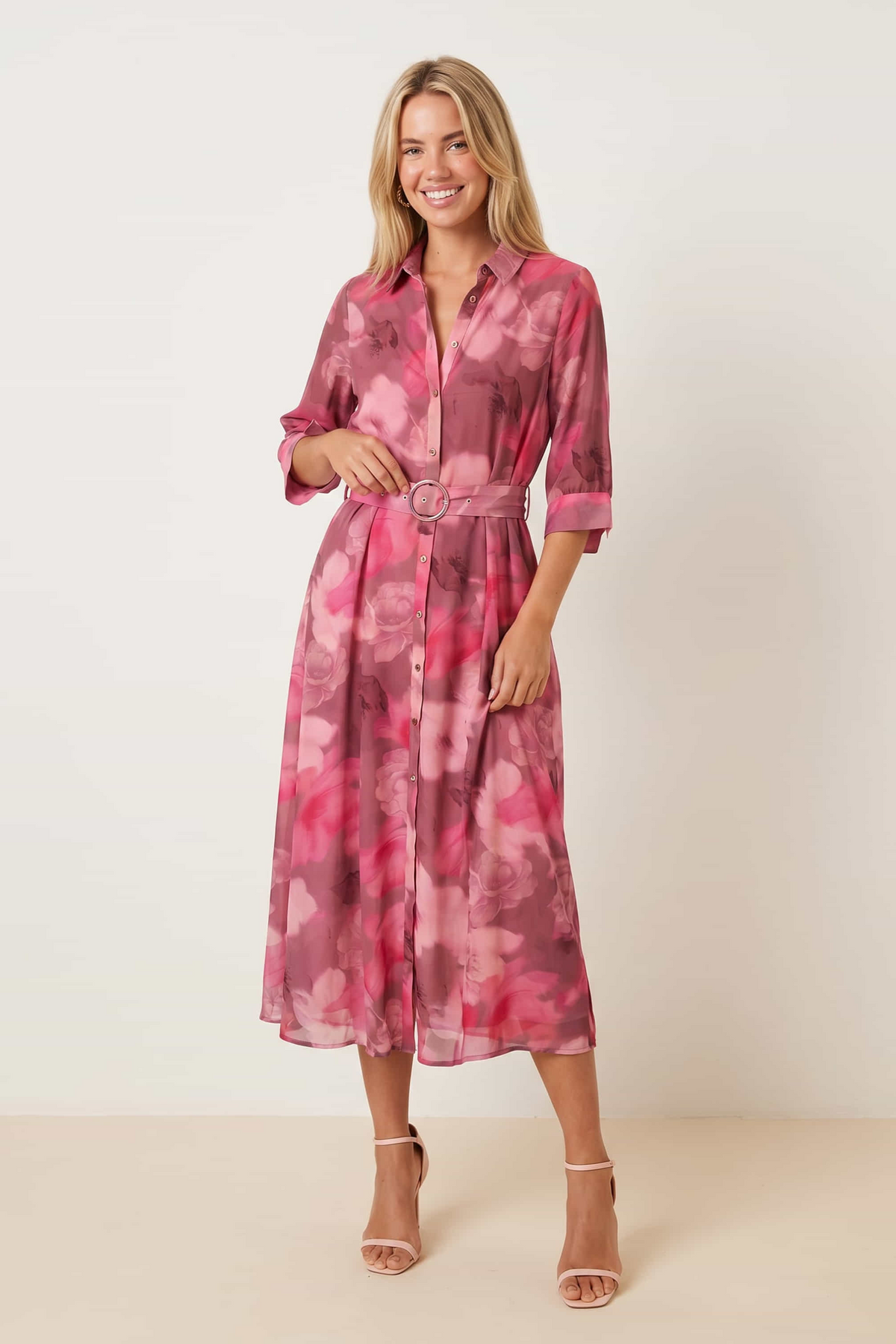 Pink Daphne Shirt Dress