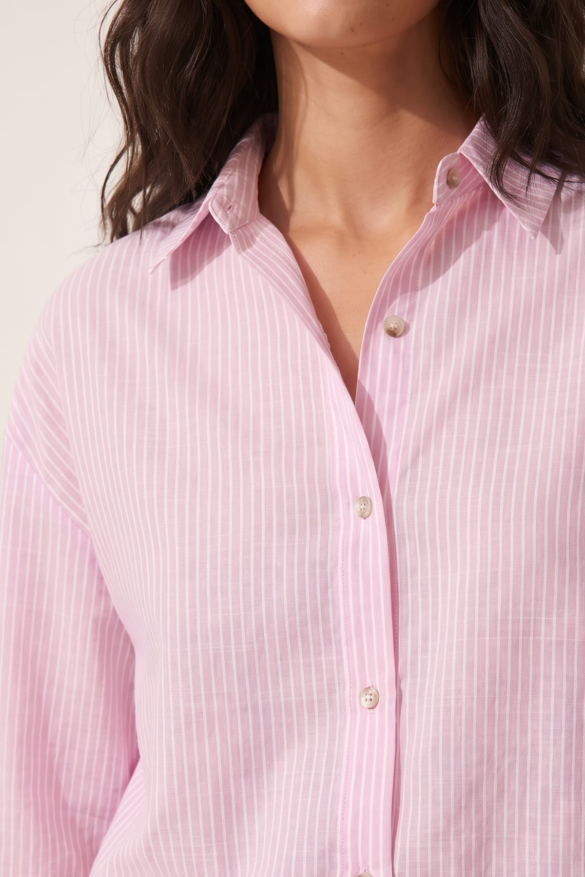 Pink Oversized Pinstripe Shirt