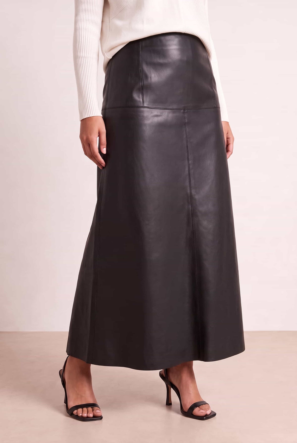 PU Midi Skirt - Black