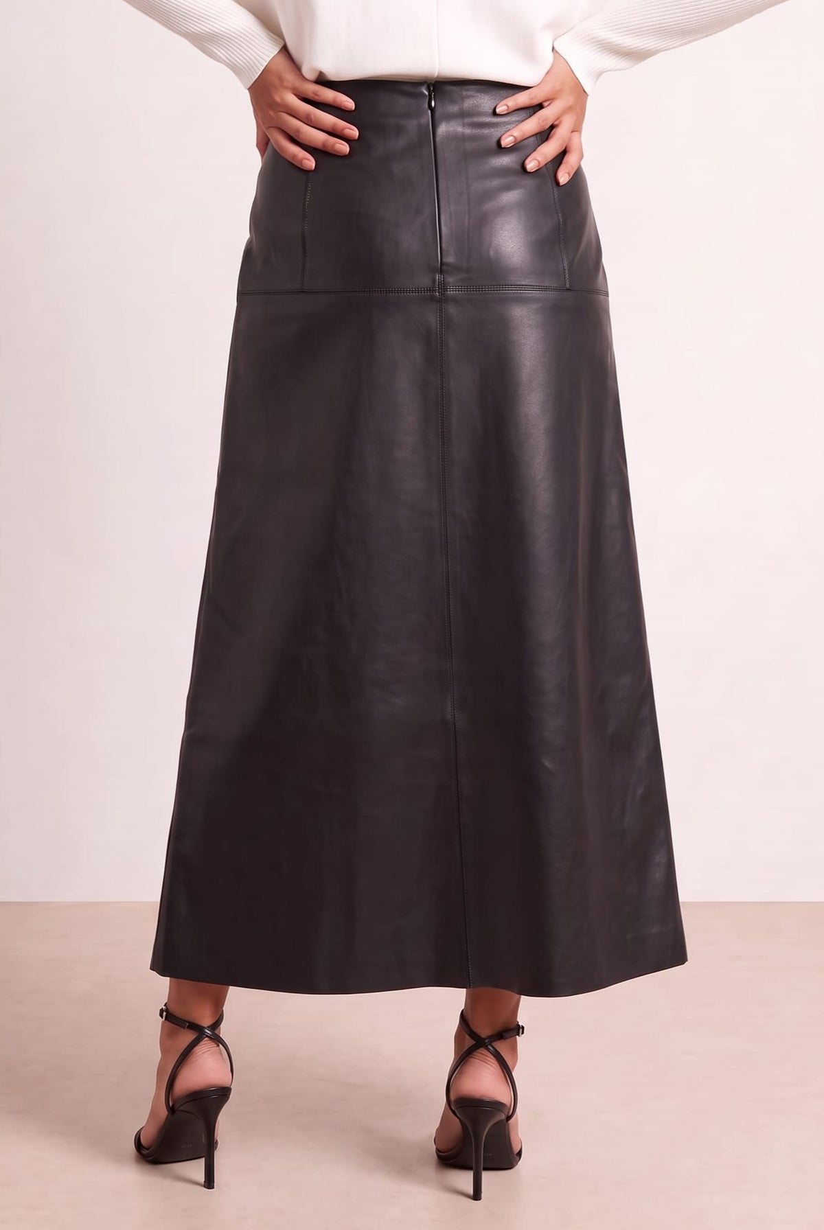 PU Midi Skirt - Black