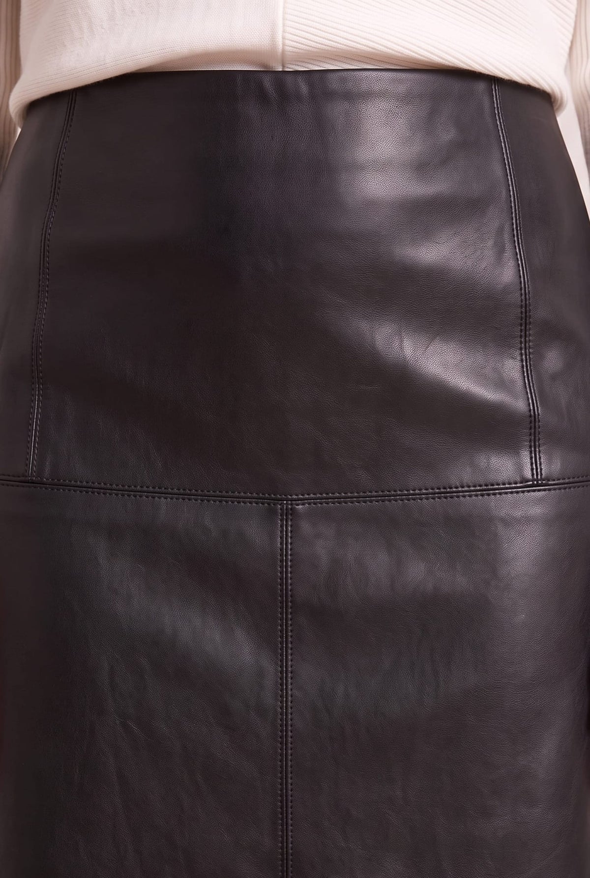 PU Midi Skirt - Black
