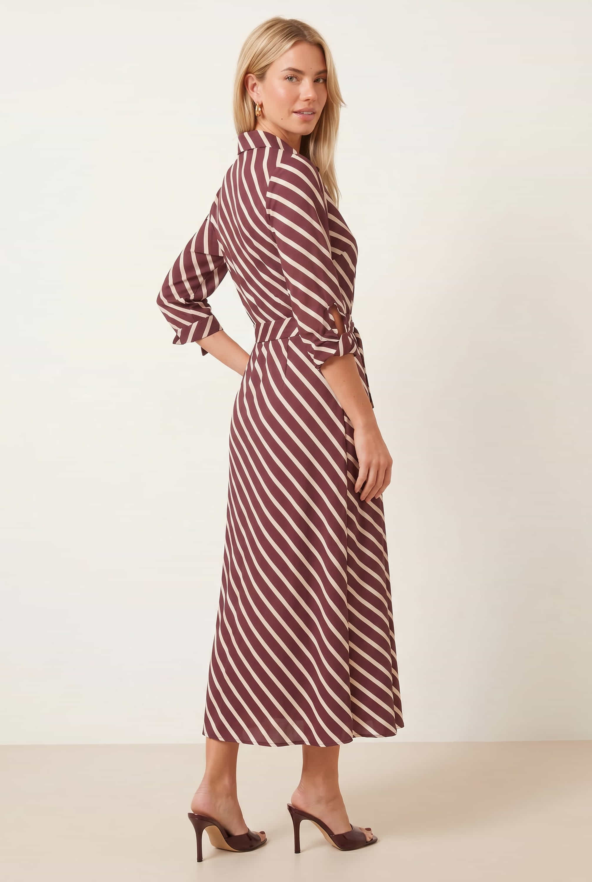 Daphne Belted Shirt Dress / Red Stripe