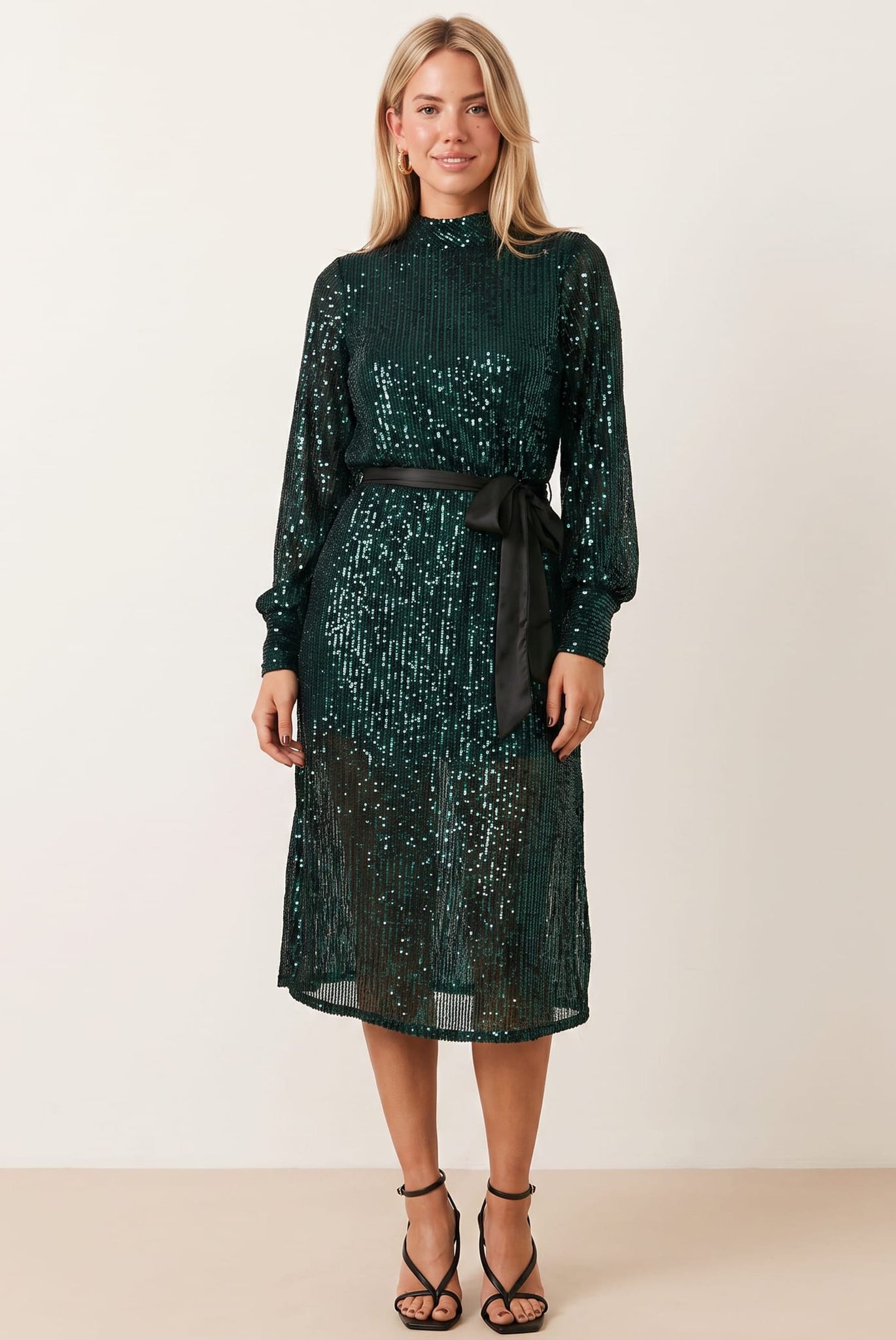 Roxi Sequin Midi Dress / Emerald Green – Style Cheat