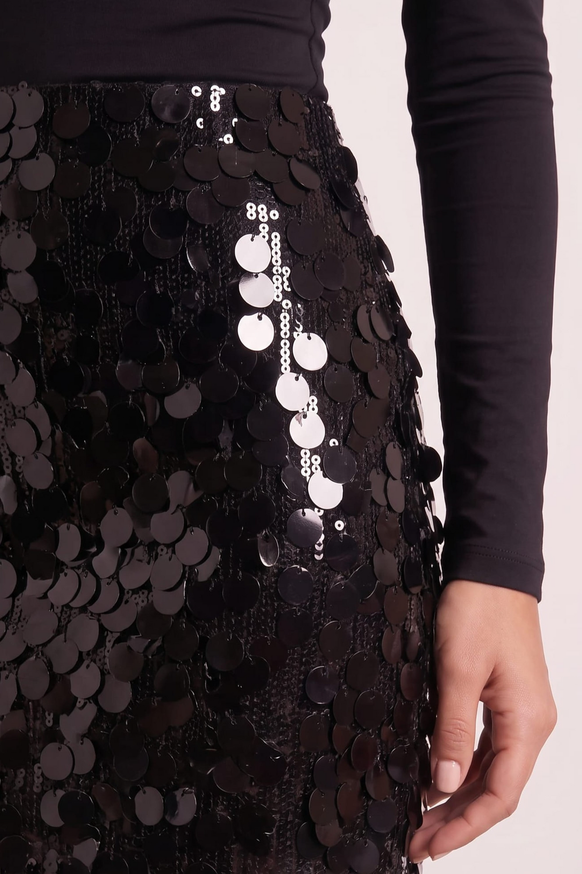 Sequin Black Mini Skirt
