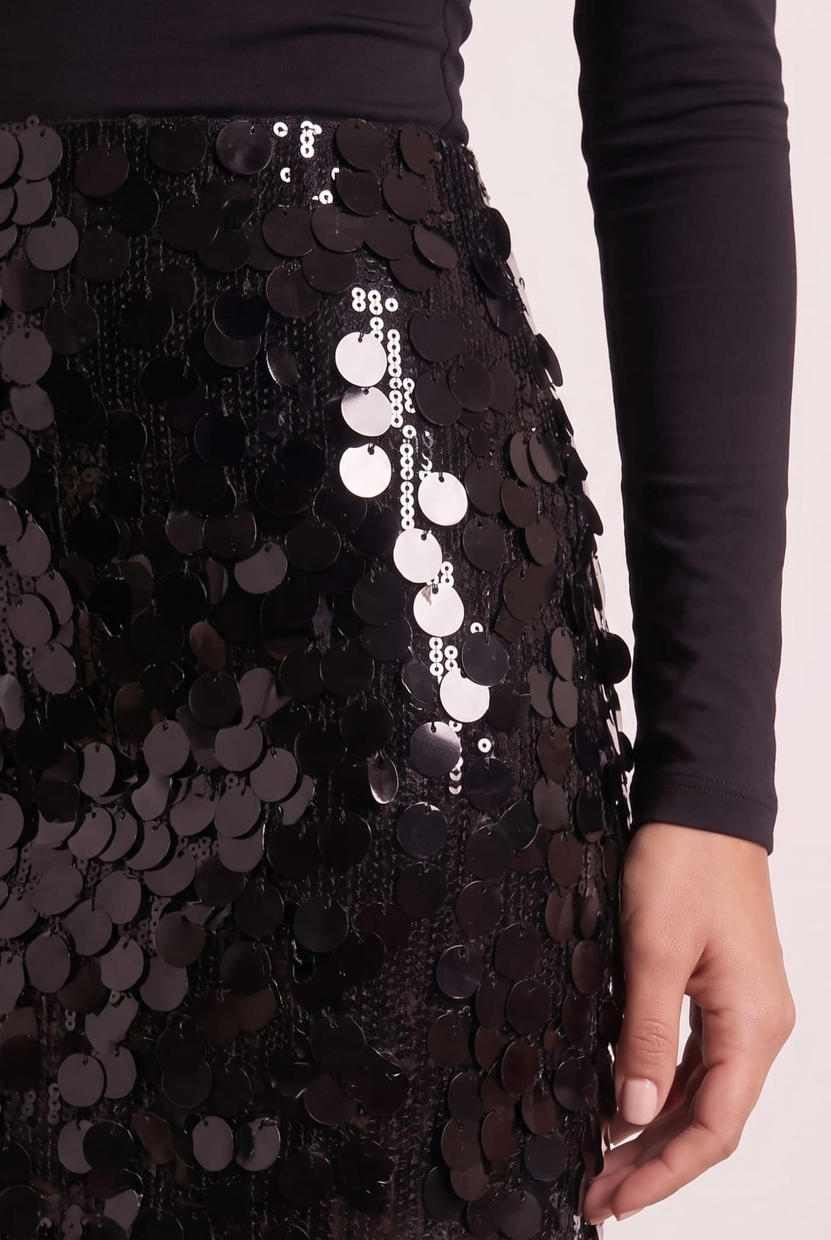 Sequin Black Mini Skirt