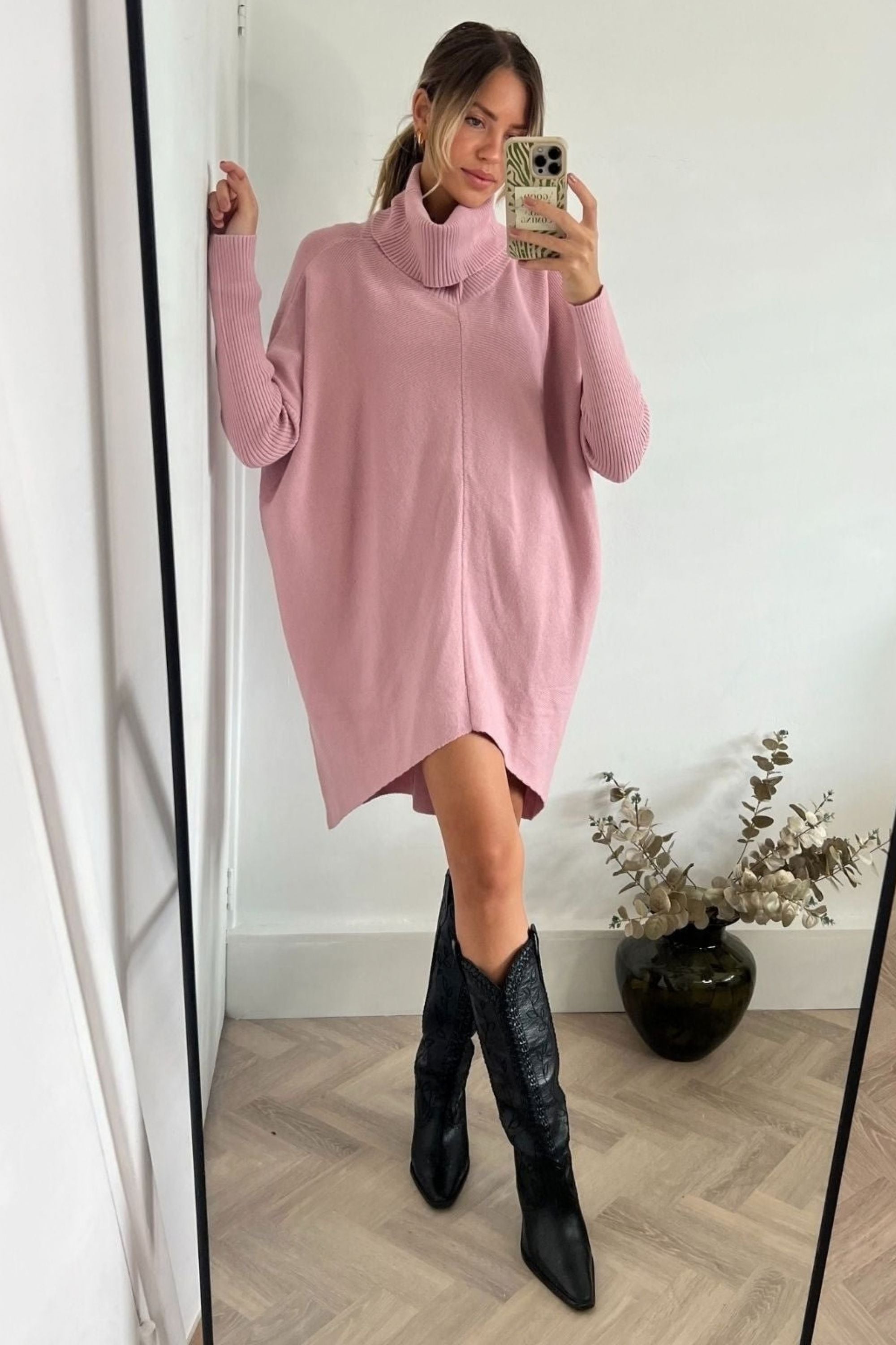 Longer Length Hope Knitted Jumper / Blush