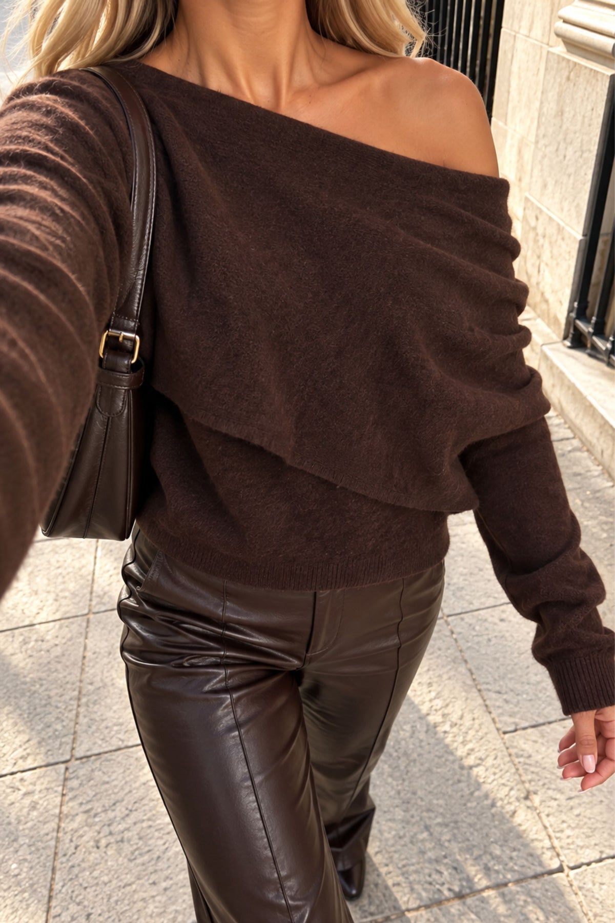 Bardot Knit Jumper in brown