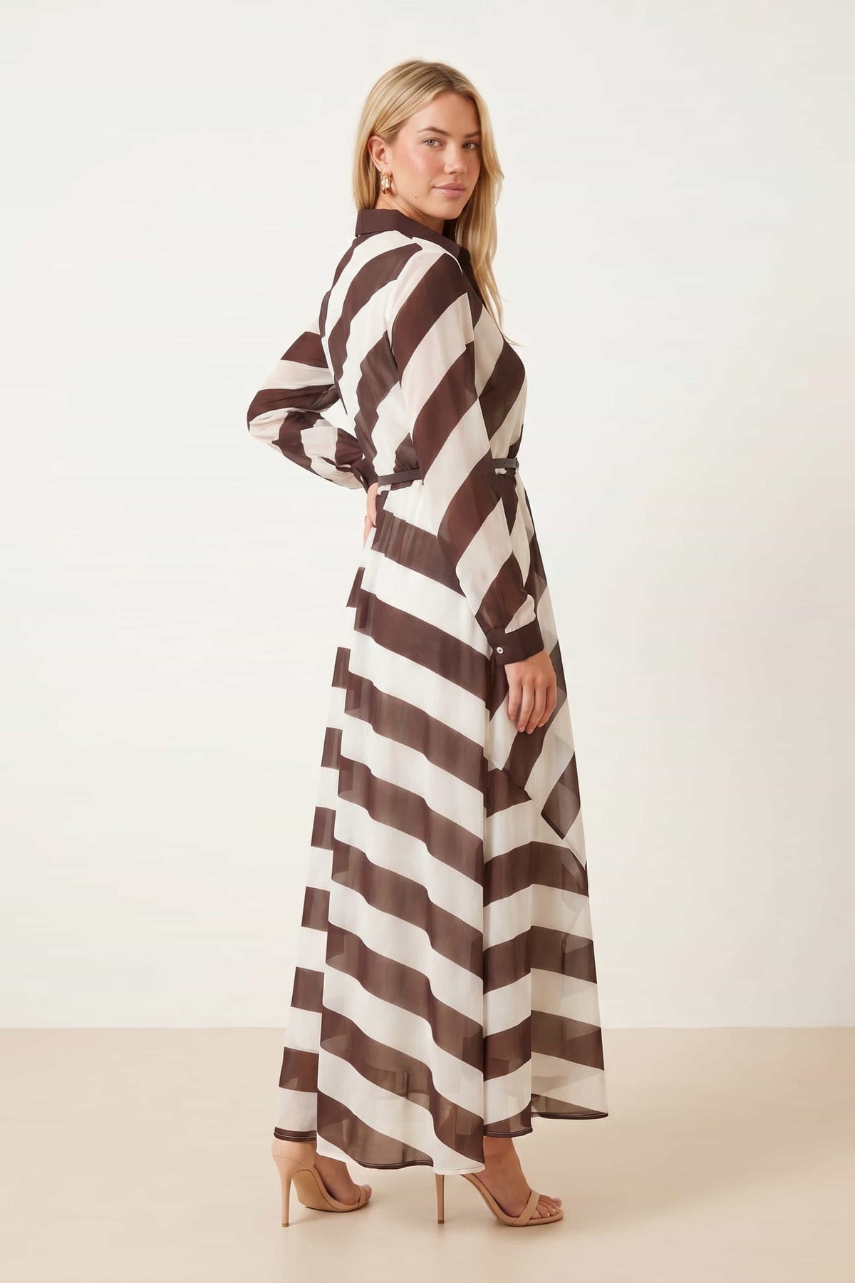 Stripe Belted Shirt Dress