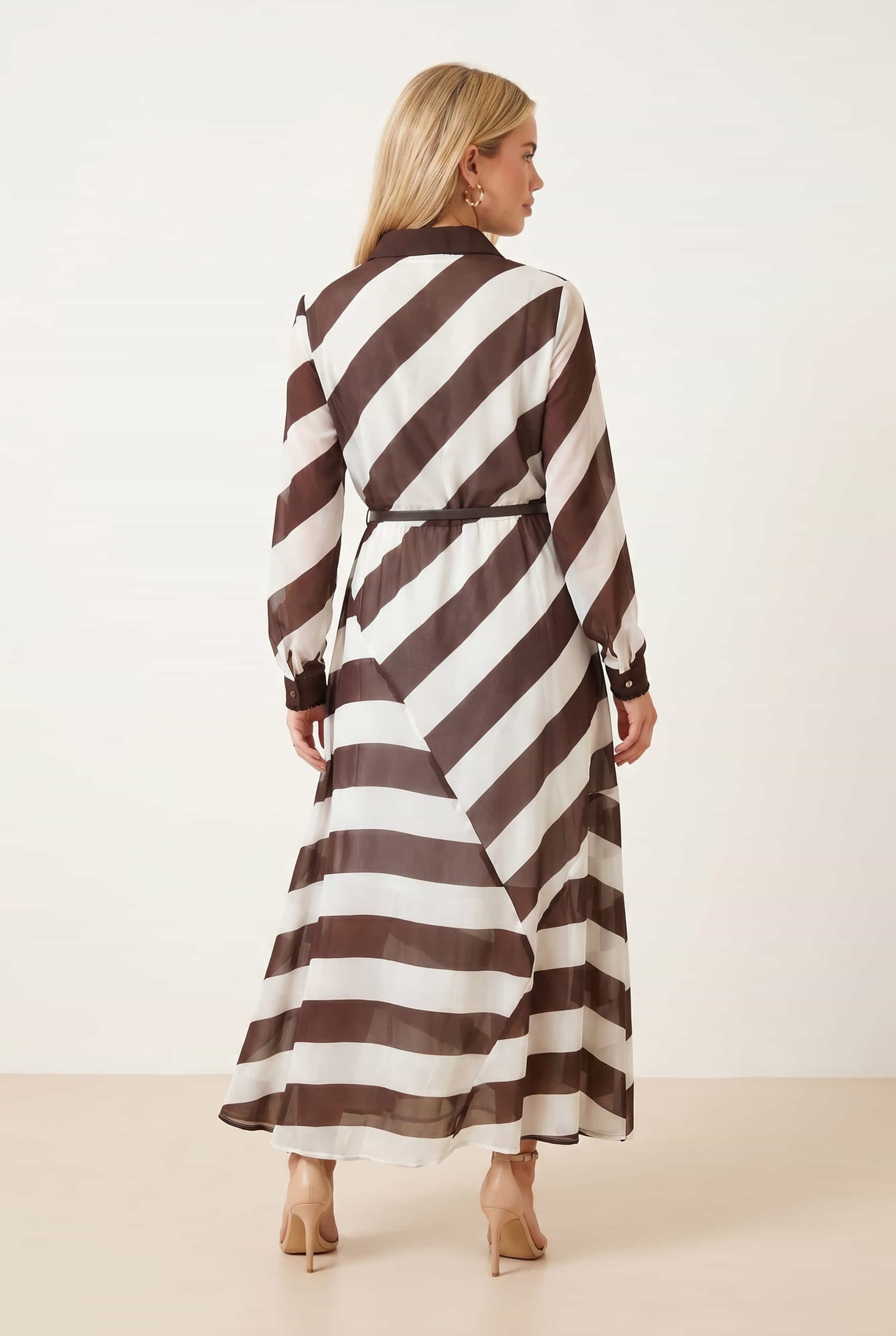 Stripe Belted Shirt Dress