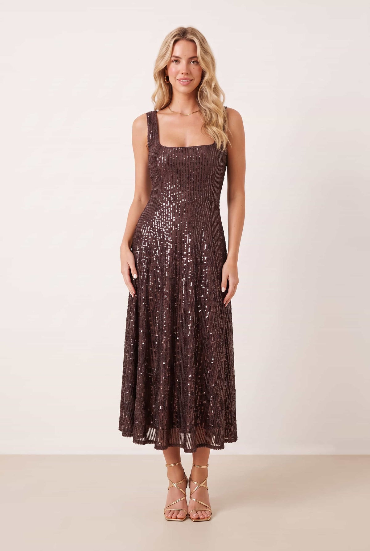 Sequin Fit and Flare Dress