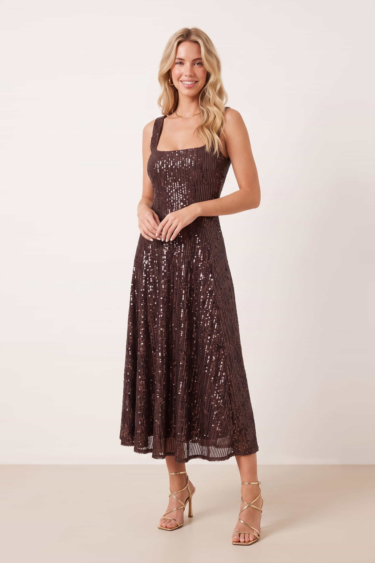 Sequin Fit and Flare Dress