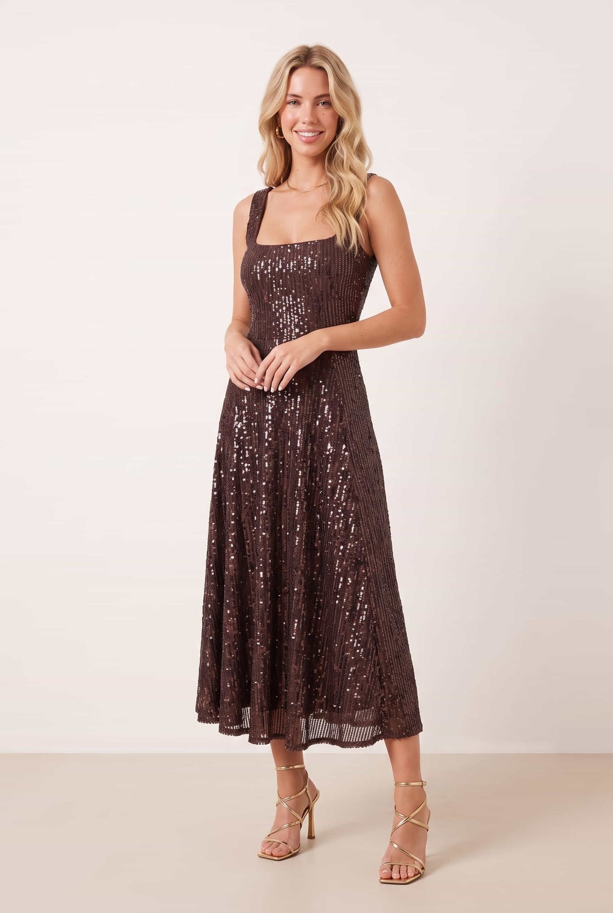 Sequin Fit and Flare Dress
