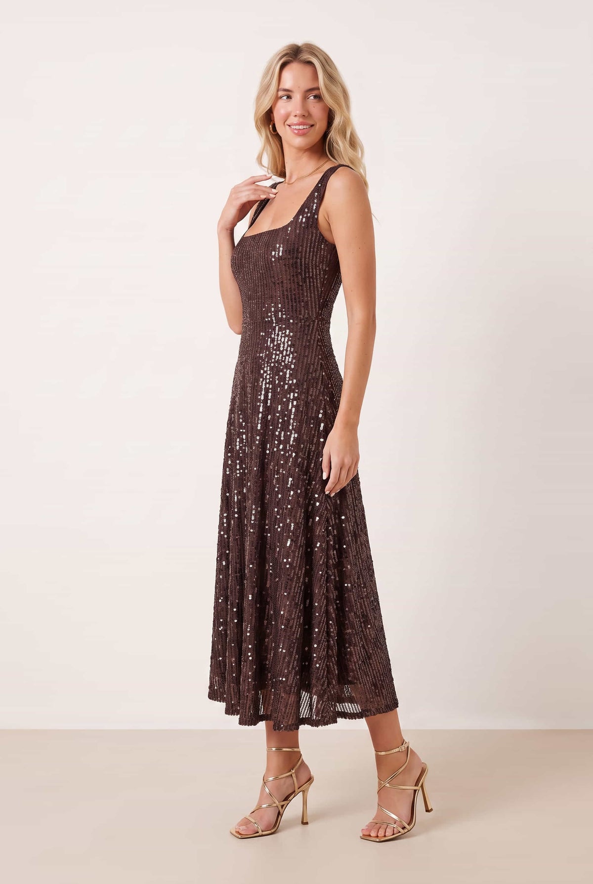 Sequin Fit and Flare Dress