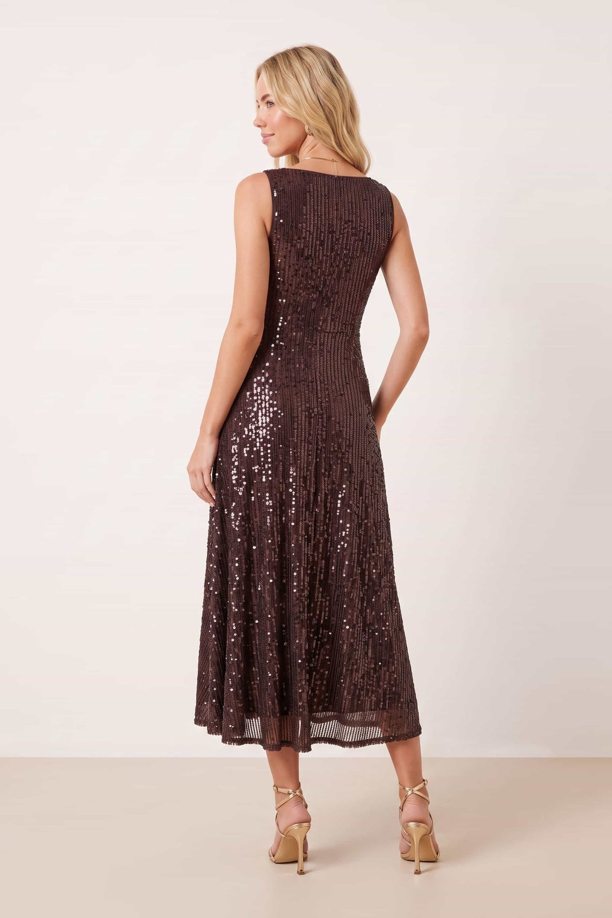 Sequin Fit and Flare Dress