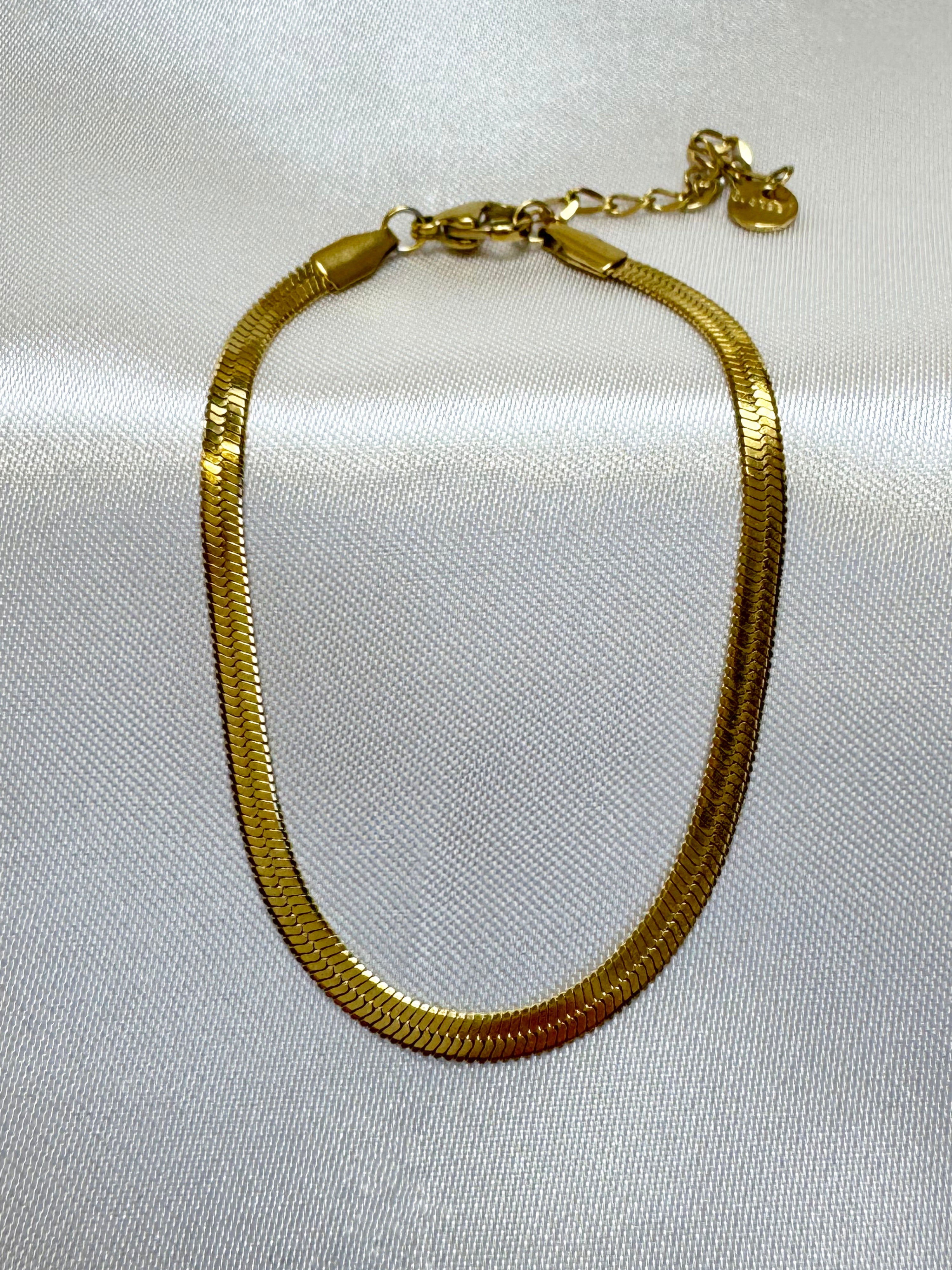 Snake Chain Bracelet / Tarnish Free Gold