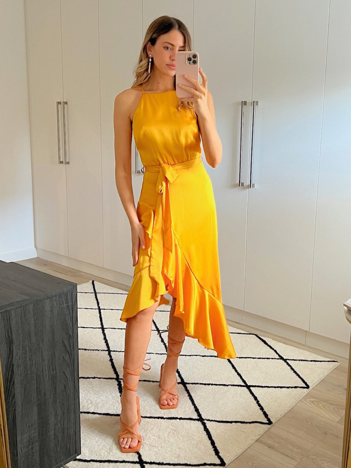 Ariana Halter Frill Dress / Golden Yellow