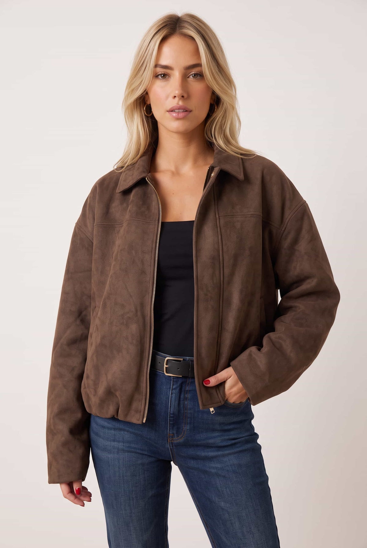 Faux Suede Jacket