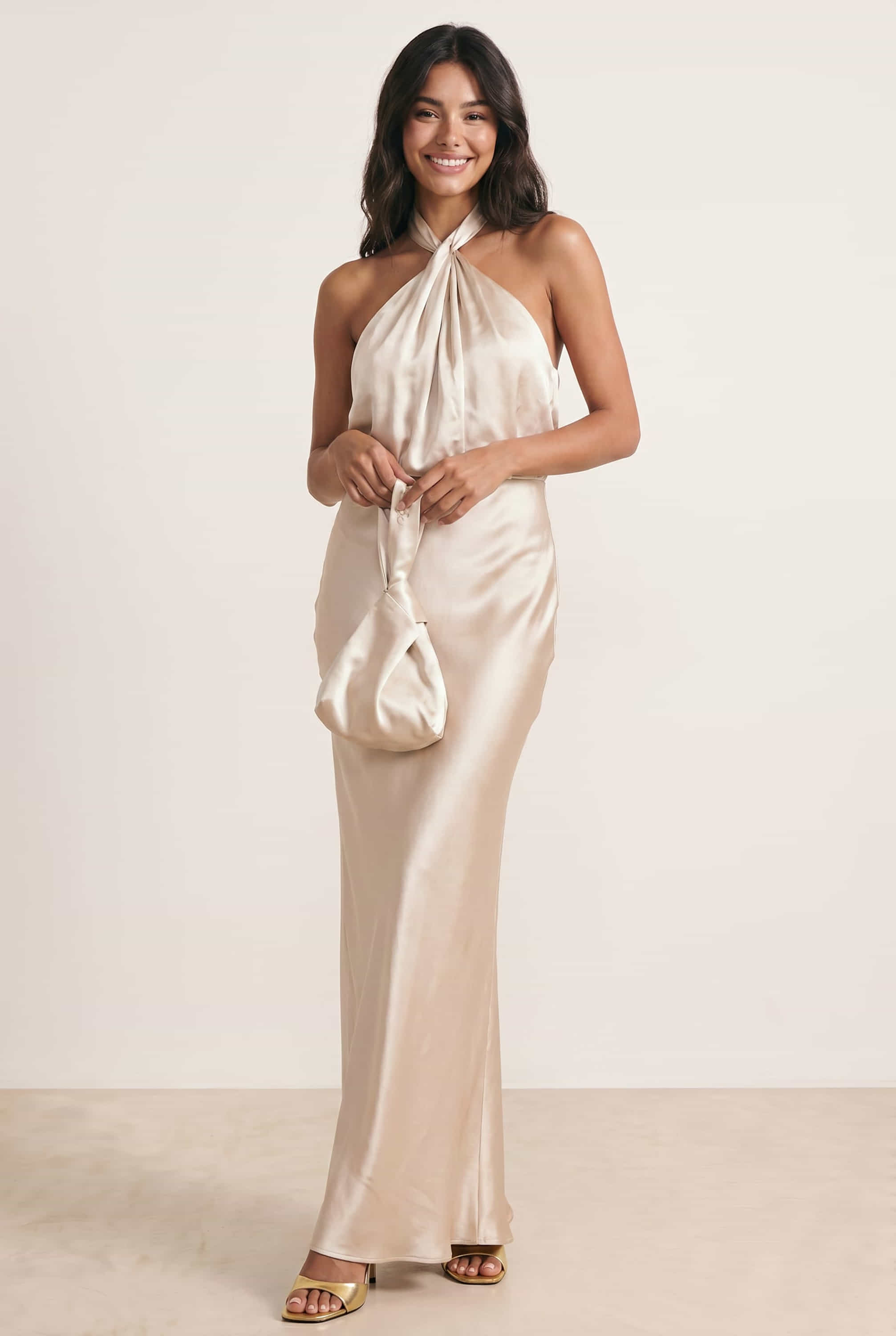 Champagne Maxi Bridesmaid Dress