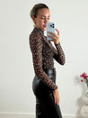 High Neck Bodysuit | Capani Bodysuit in Animal Print