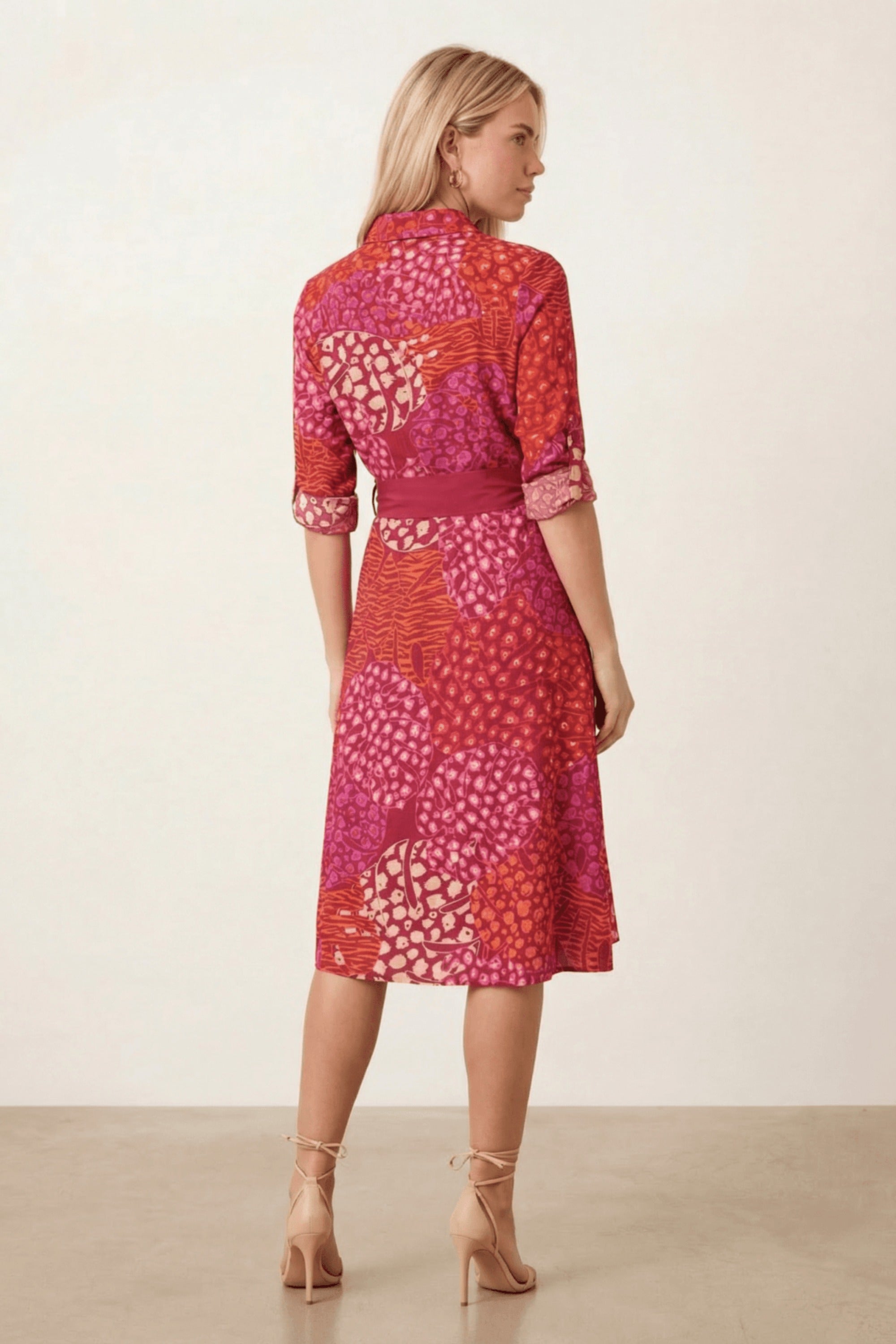 Animal Pink Shirt Dress - Style Cheat