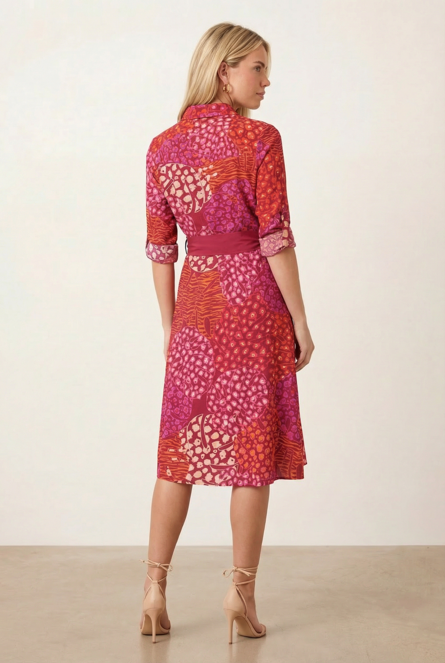 Animal Pink Shirt Dress