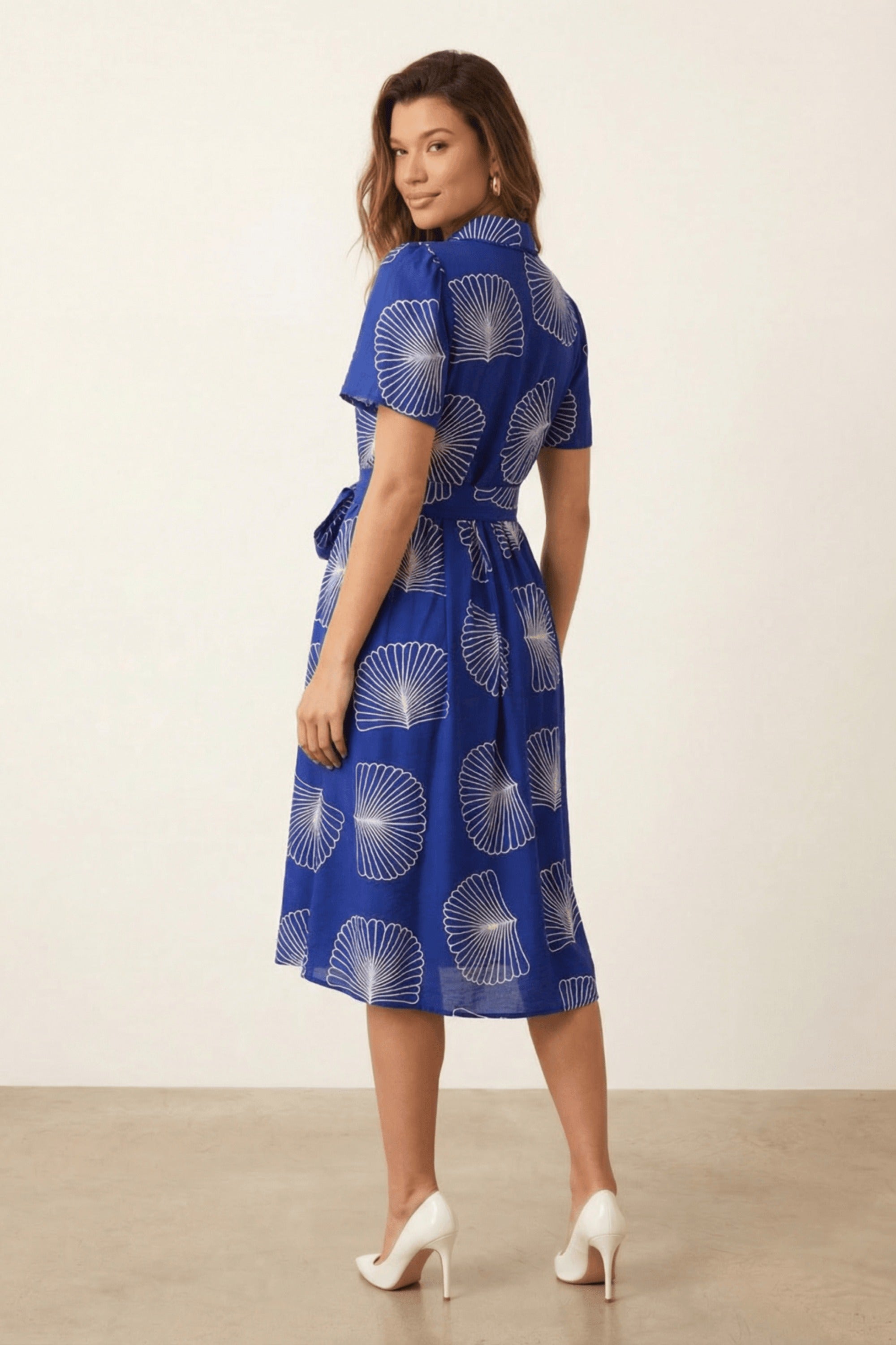 Cobalt Tie Front Shirt Dress - Style Cheat