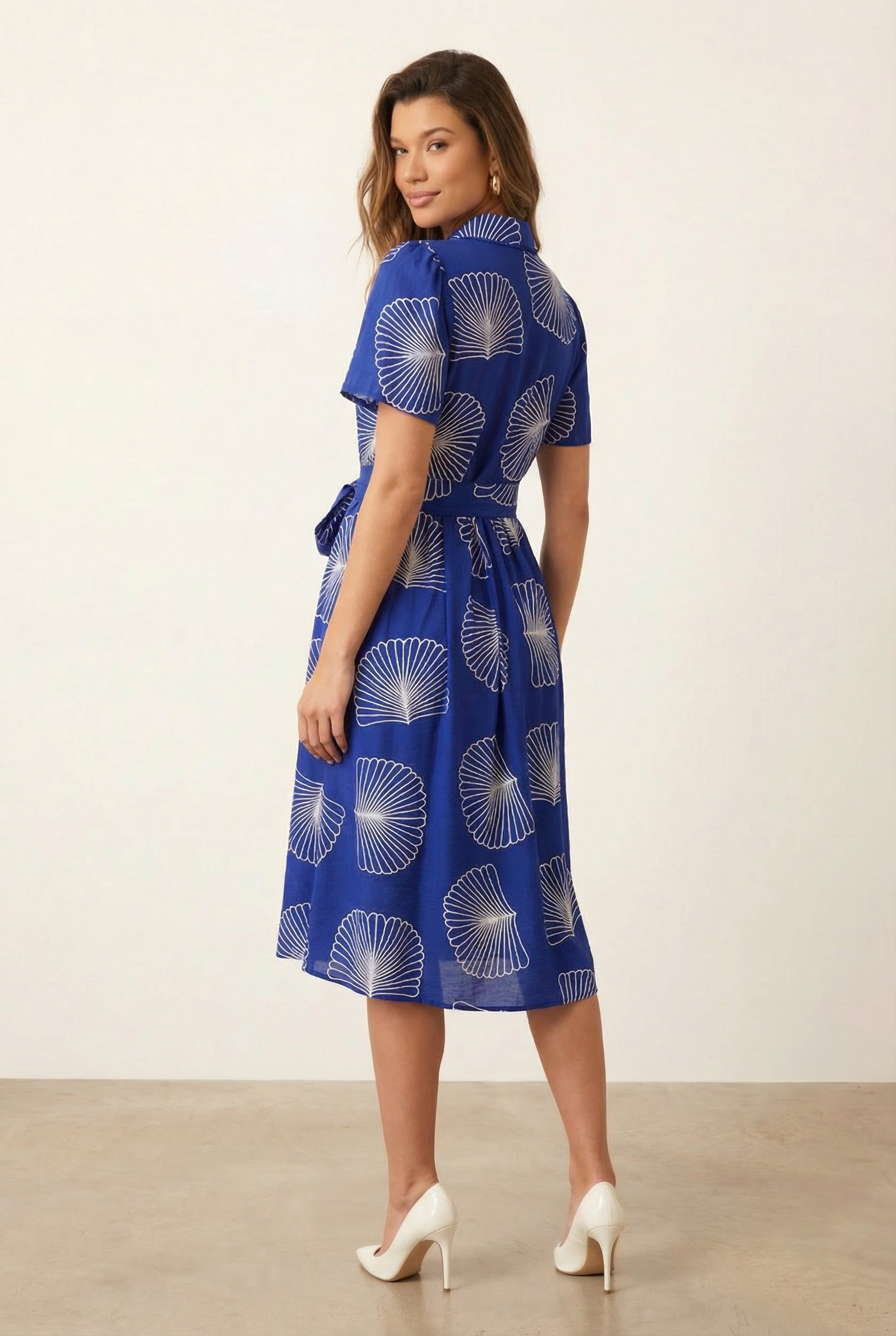 Cobalt Tie Front Shirt Dress