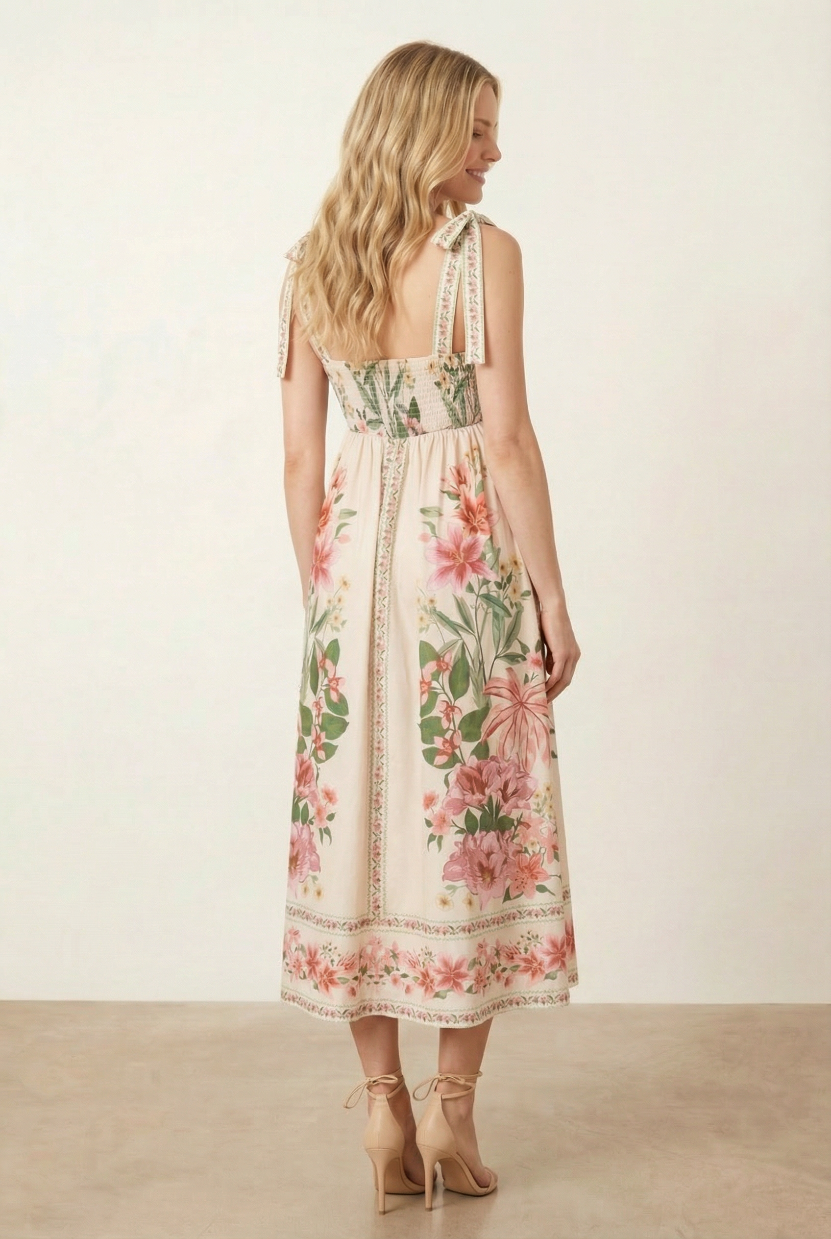 Strappy Scarf Print Floral Dress