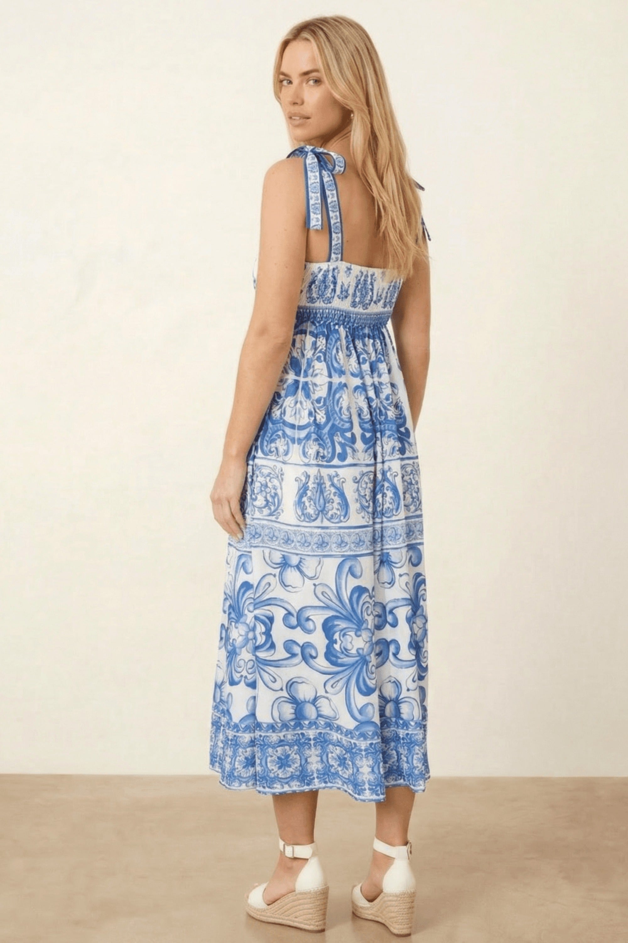 Strappy Blue Midi Dress - Style Cheat