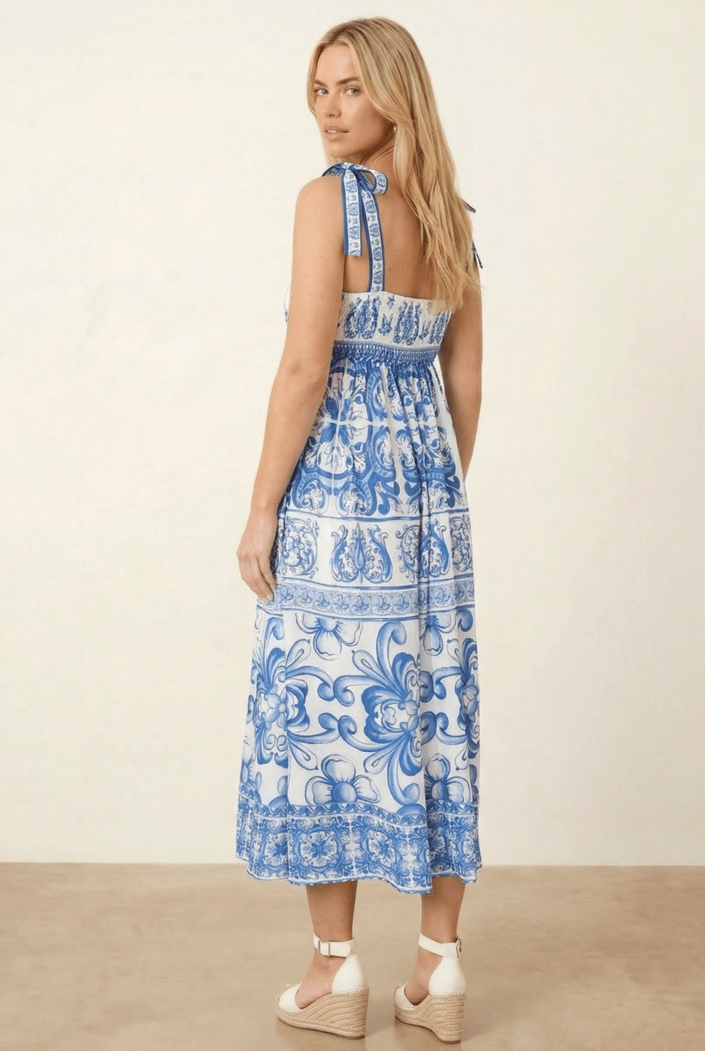 Strappy Blue Midi Dress - Style Cheat