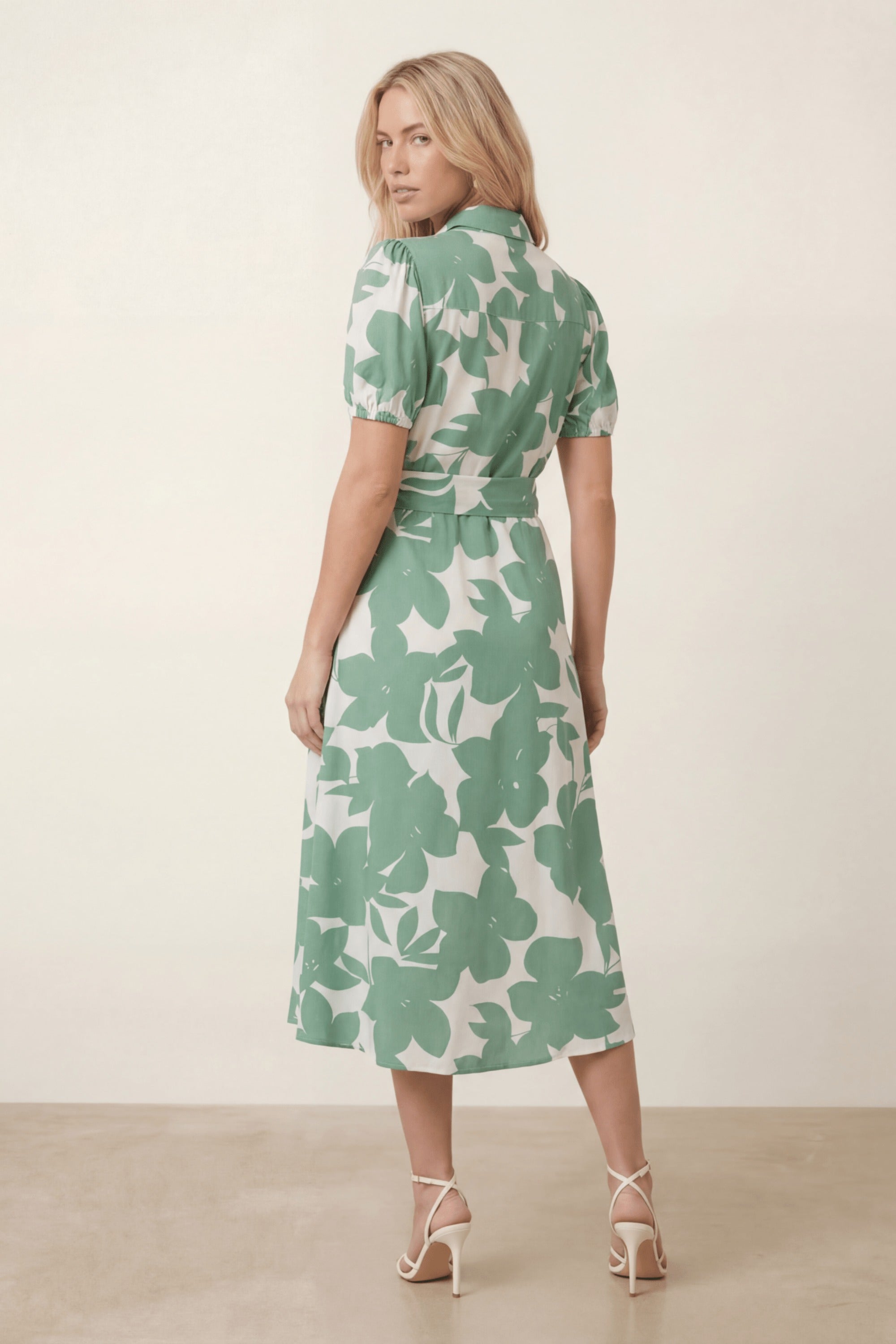 Green Tie Front Shirt Dress - Style Cheat