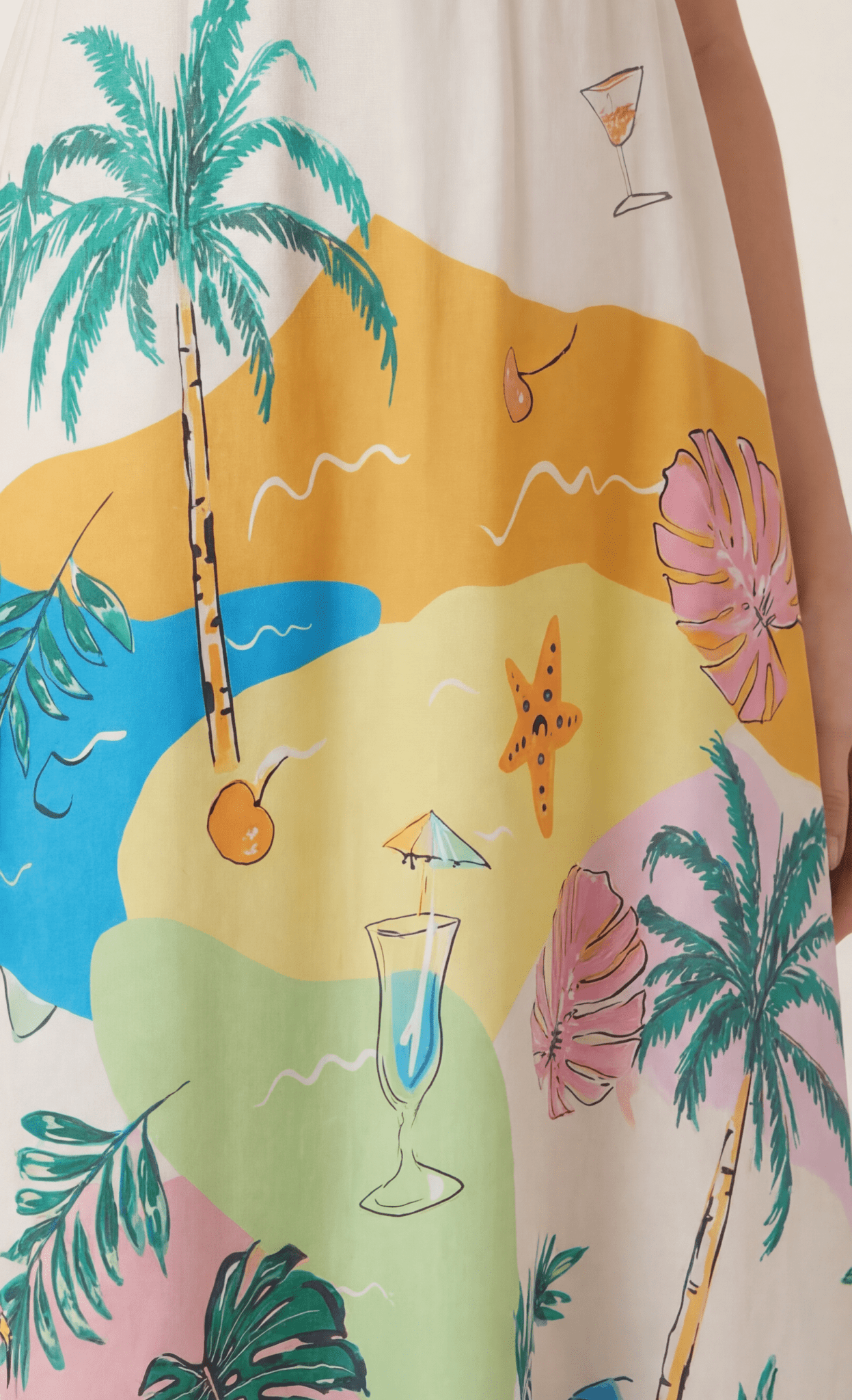 Placement Print Tropical Midi Dress - Style Cheat