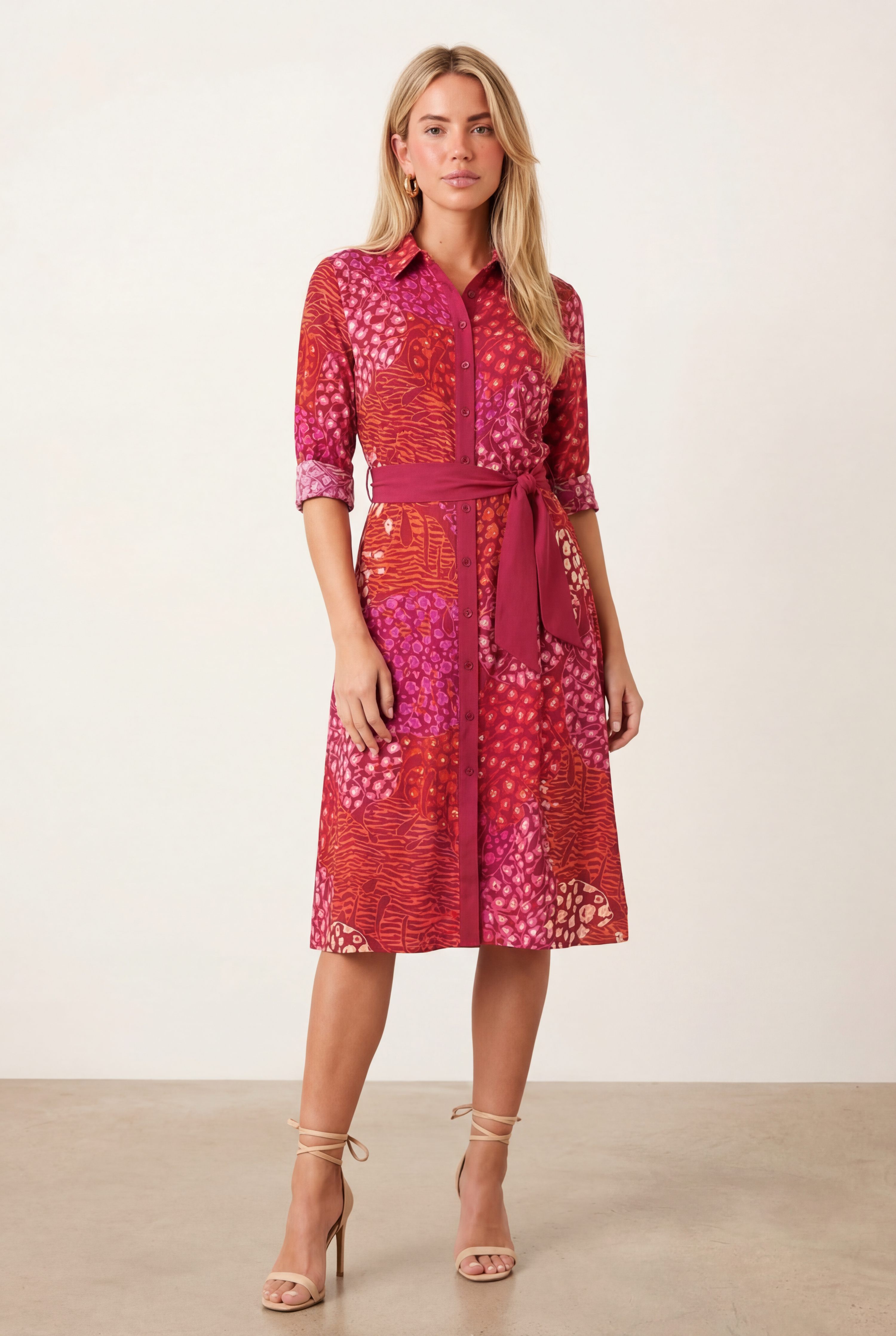 Animal Pink Shirt Dress