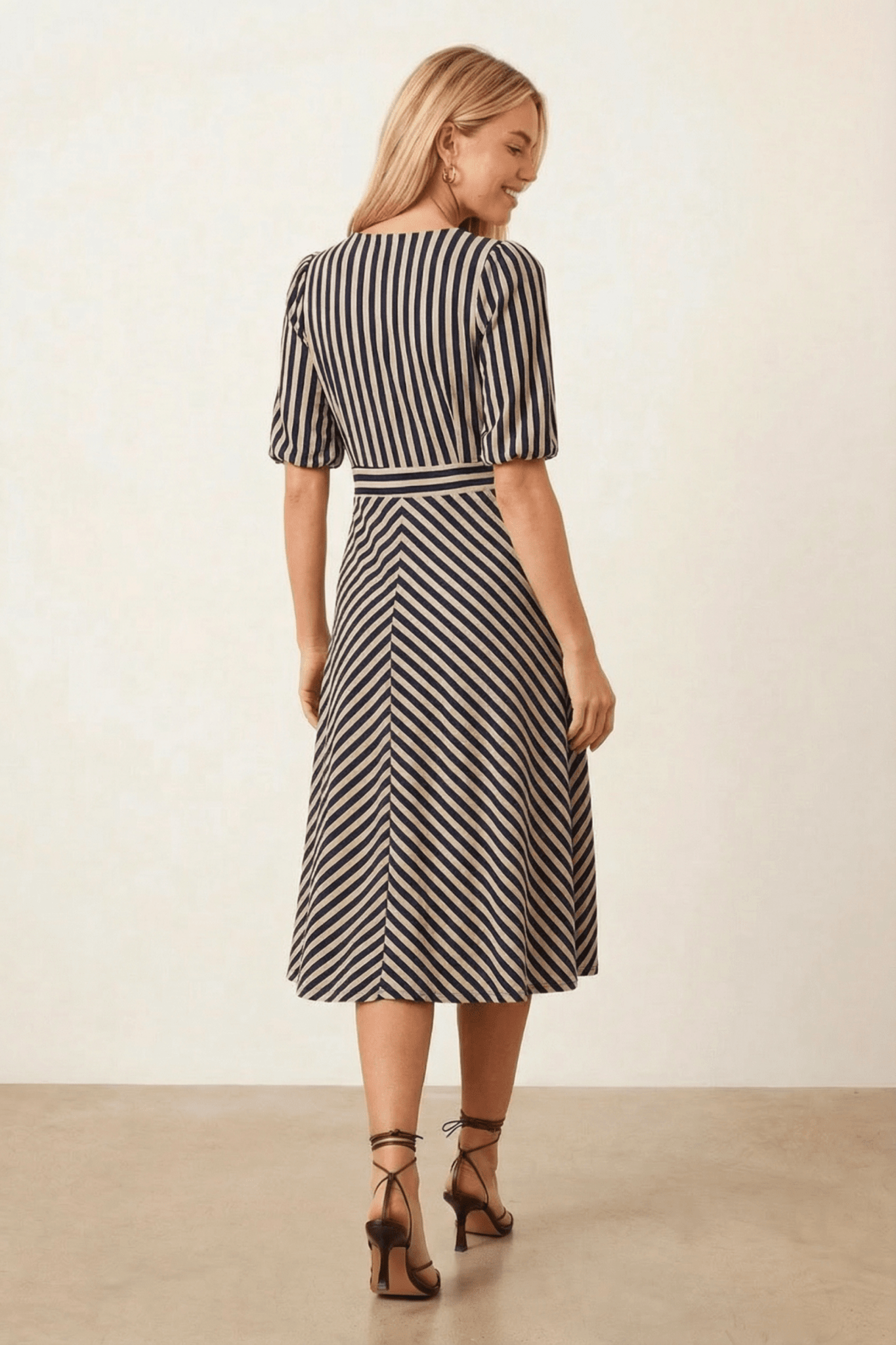 Navy Stripe Midi Dress - Style Cheat