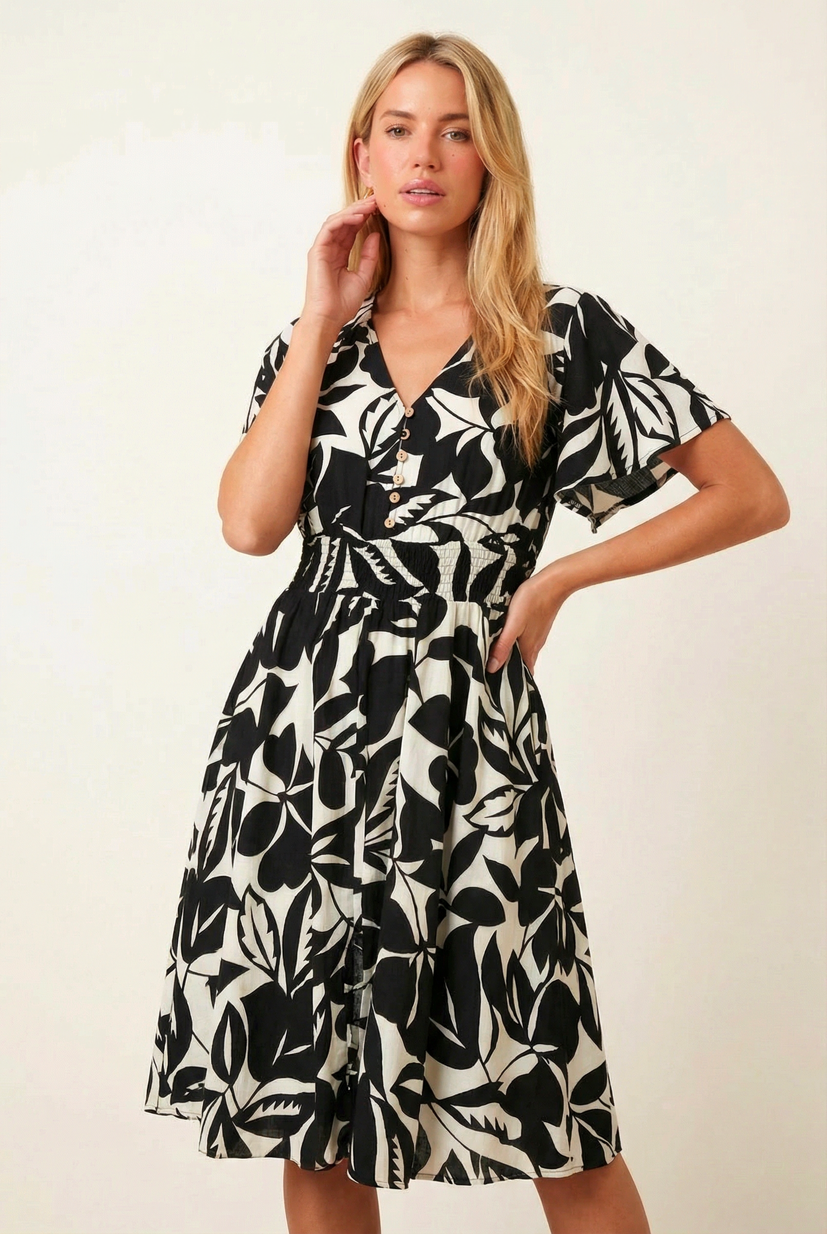 Mono Mini Floral Dress