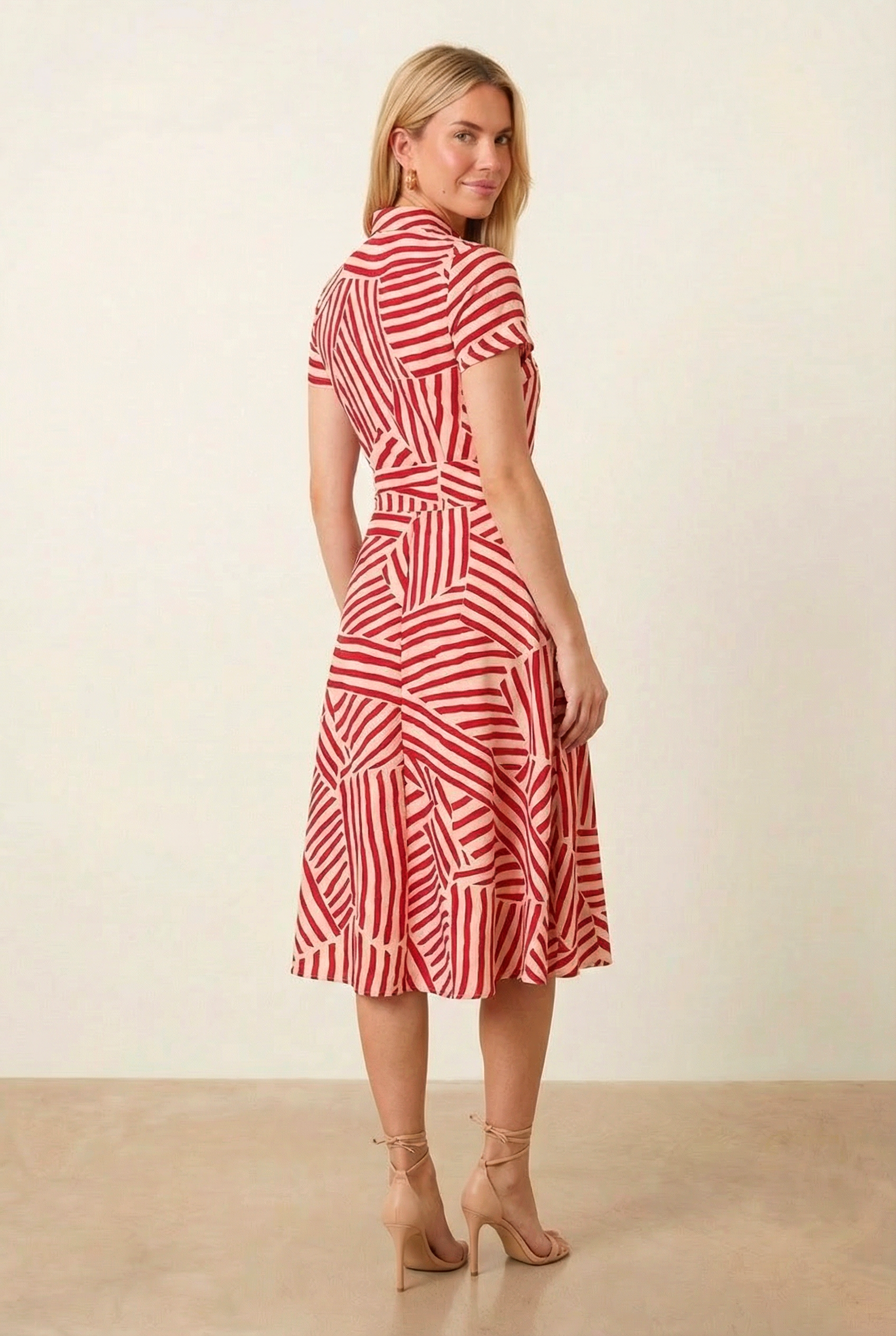 Red Stripe Shirt Dress