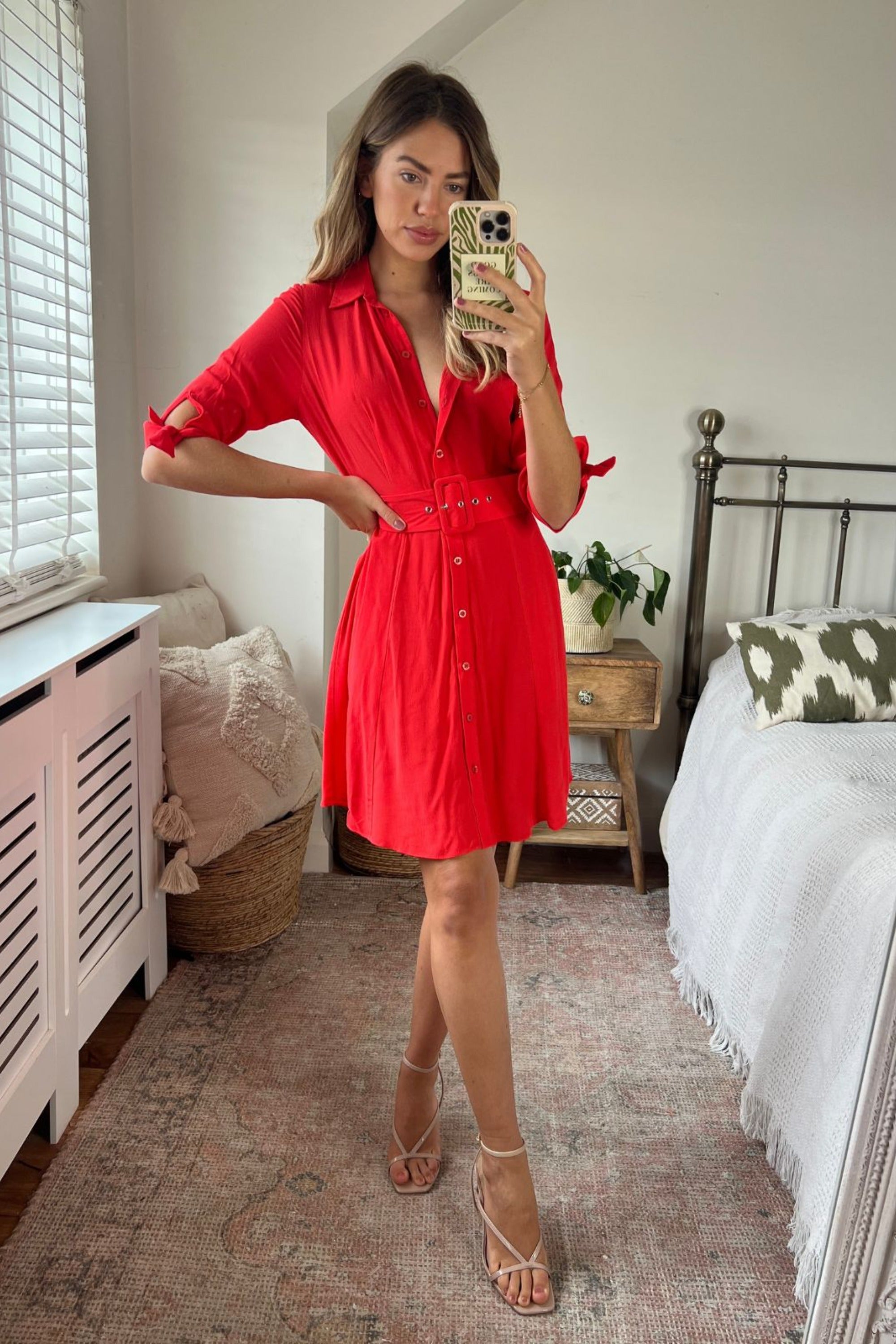 strapless open back dress Red Shirt Mini Dress – Style Cheat