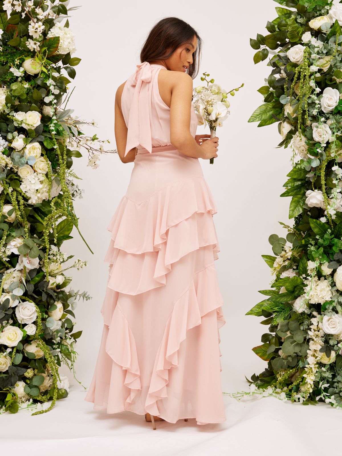 Pink Chiffon Bridesmaid Dress