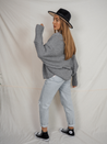 Grey Knitted Cardigan | Keira Grey Waffle Knitted Cardigan