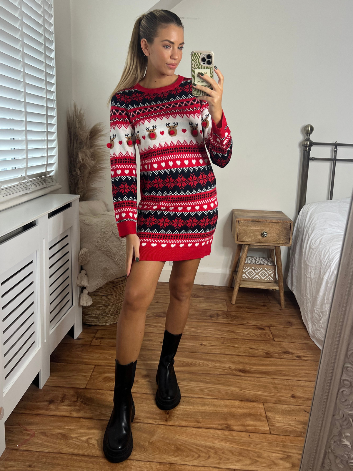 Christmas Knitted Jumper Dress / Multi