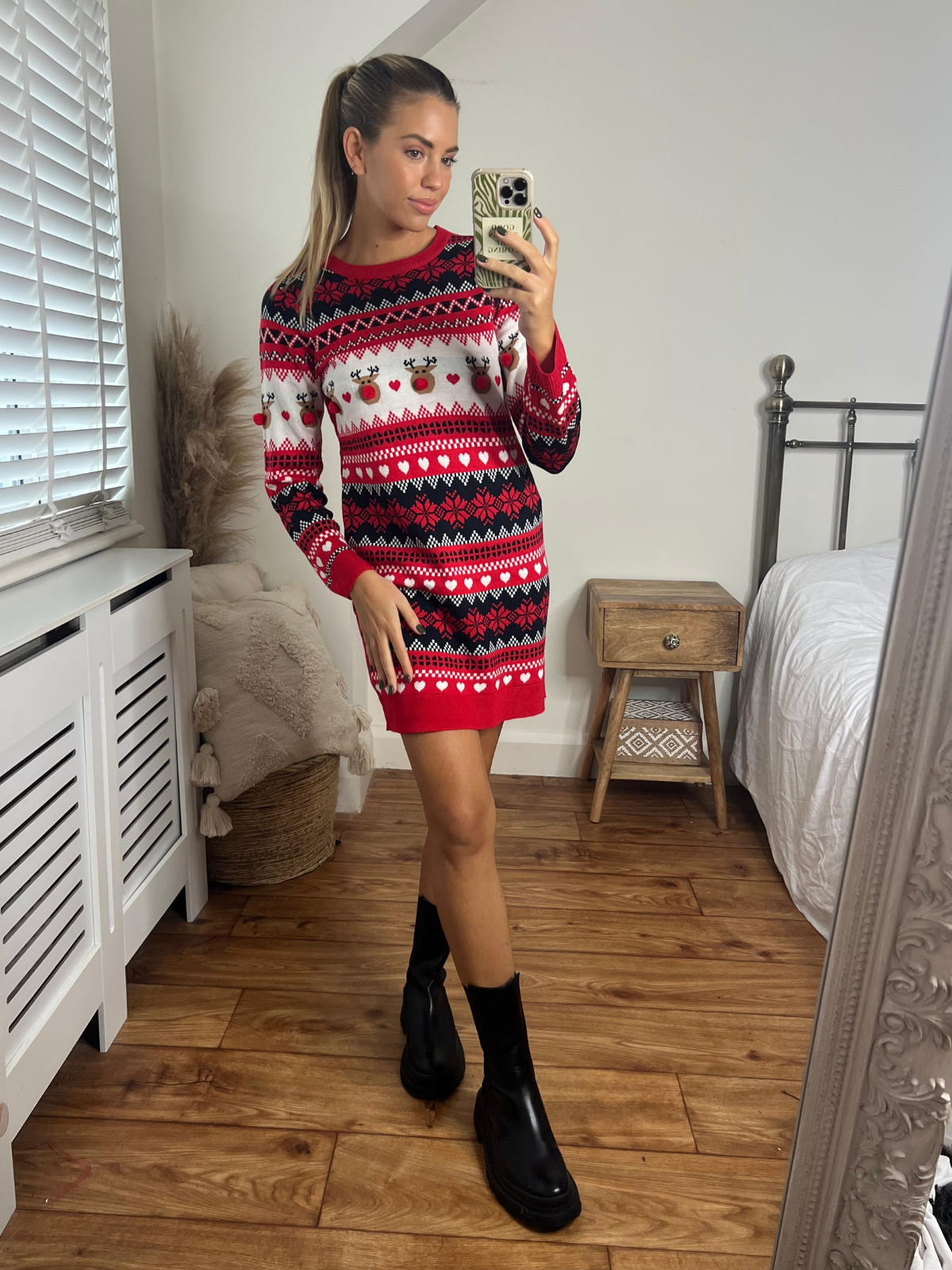 Christmas Knitted Jumper Dress / Multi