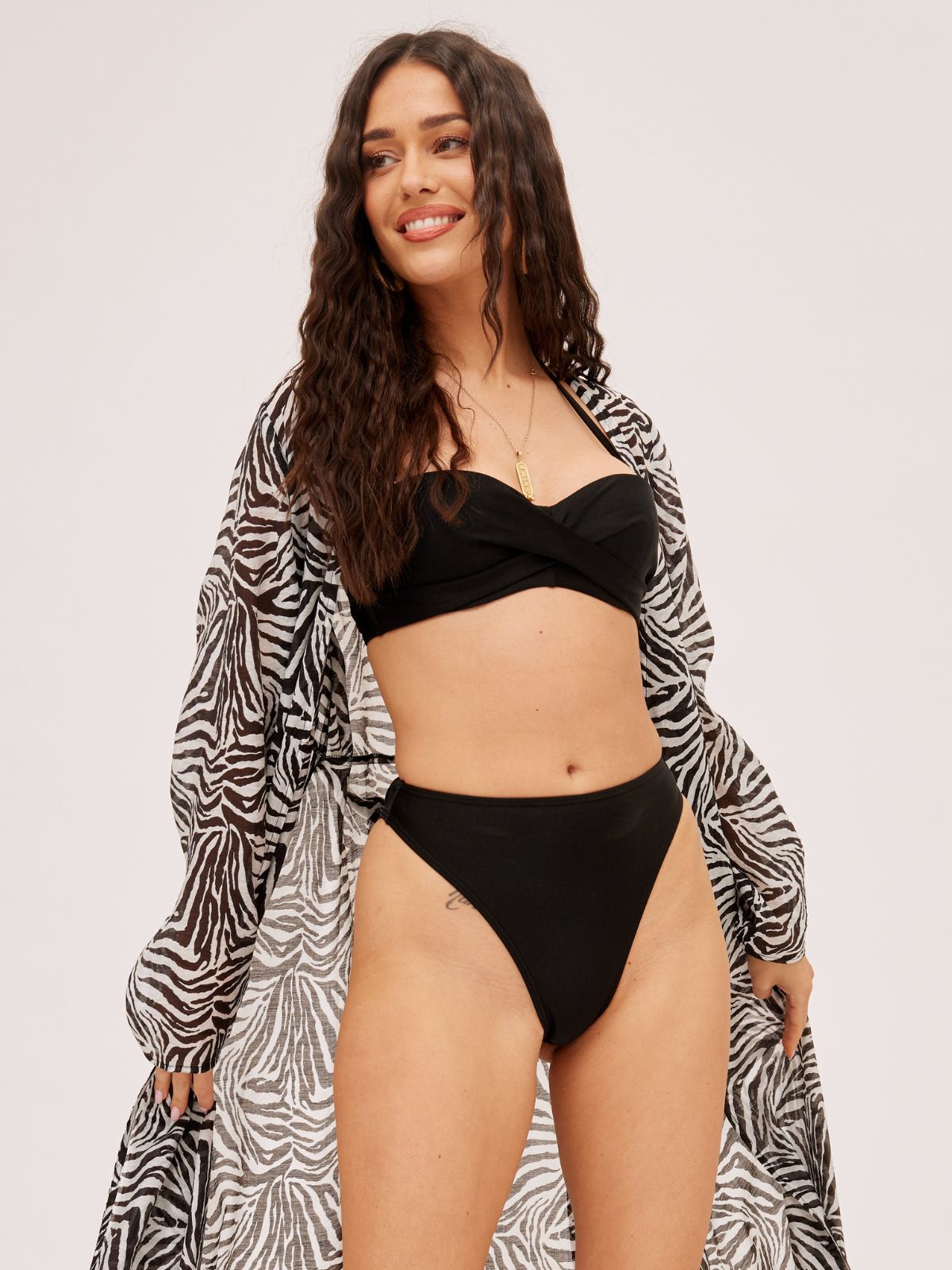 Maggie Sheer Maxi Beach Dress / Zebra