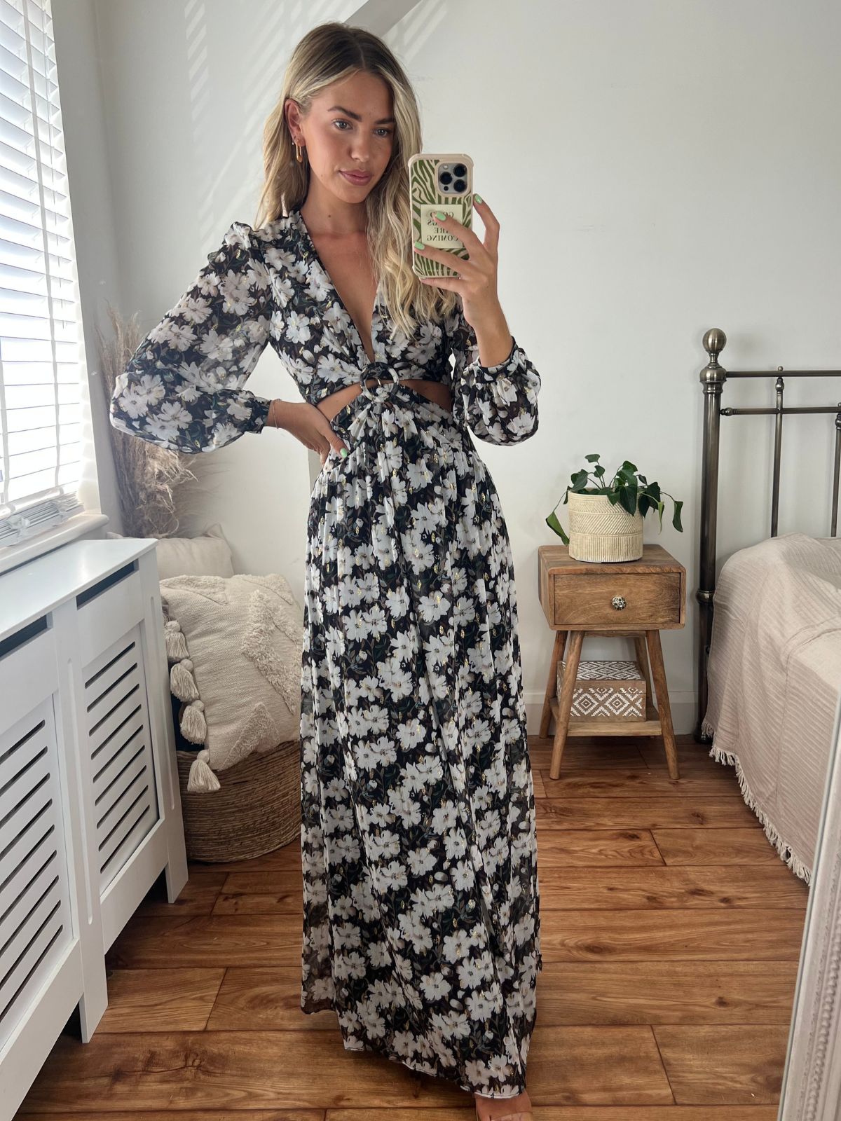 Floral Cut Out Maxi Dress | Tami Dress in Dark Floral – Style Cheat